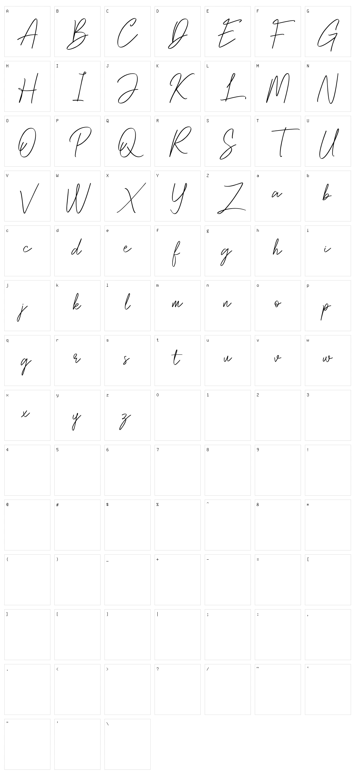 Pevanytta Character Set