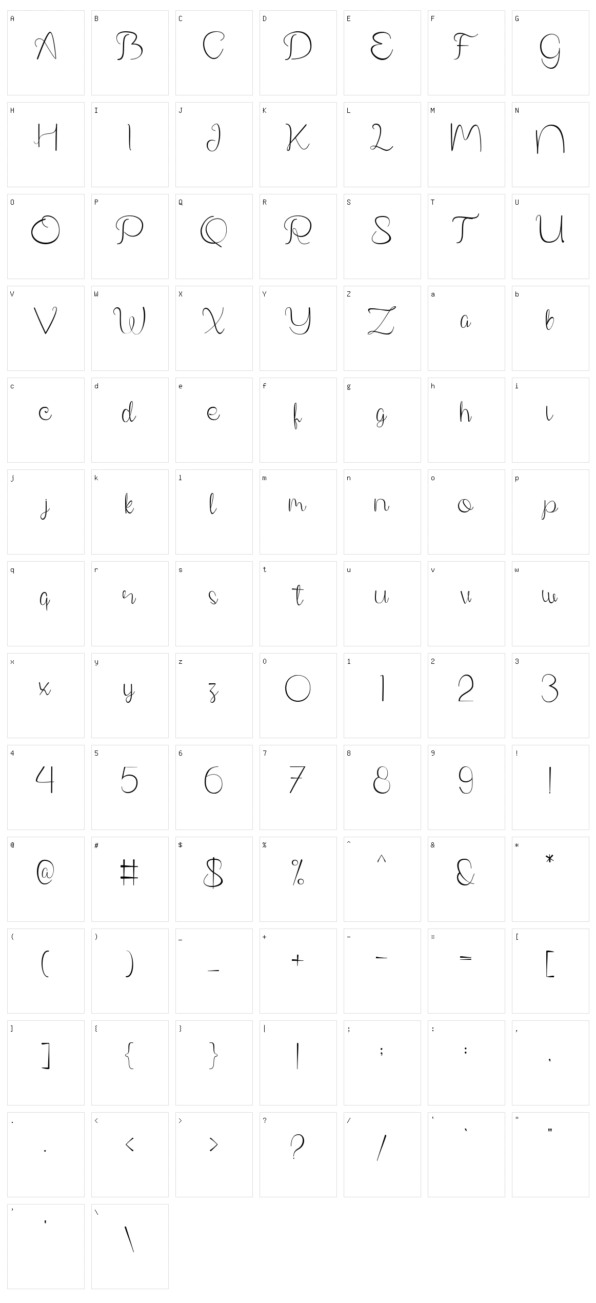 Phanthomim Character Set
