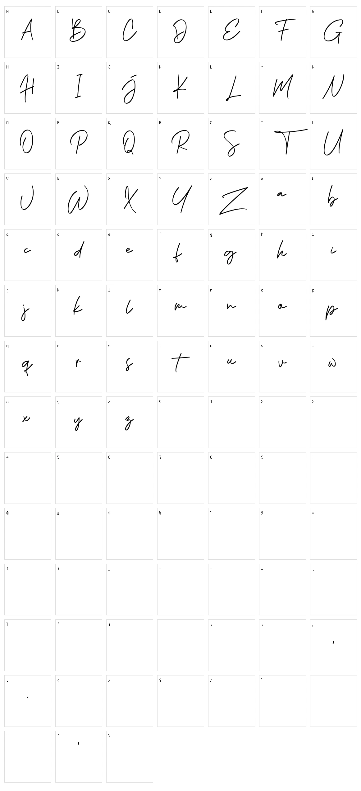 Phillips Muler Signature Character Set