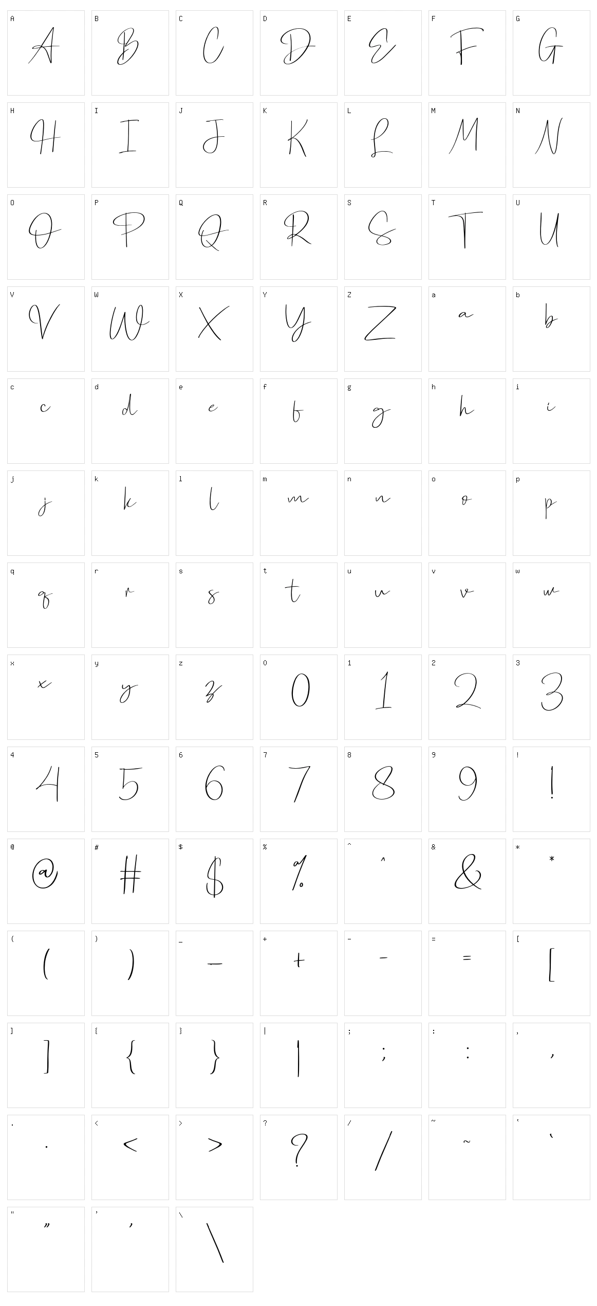 Phitagate Character Set