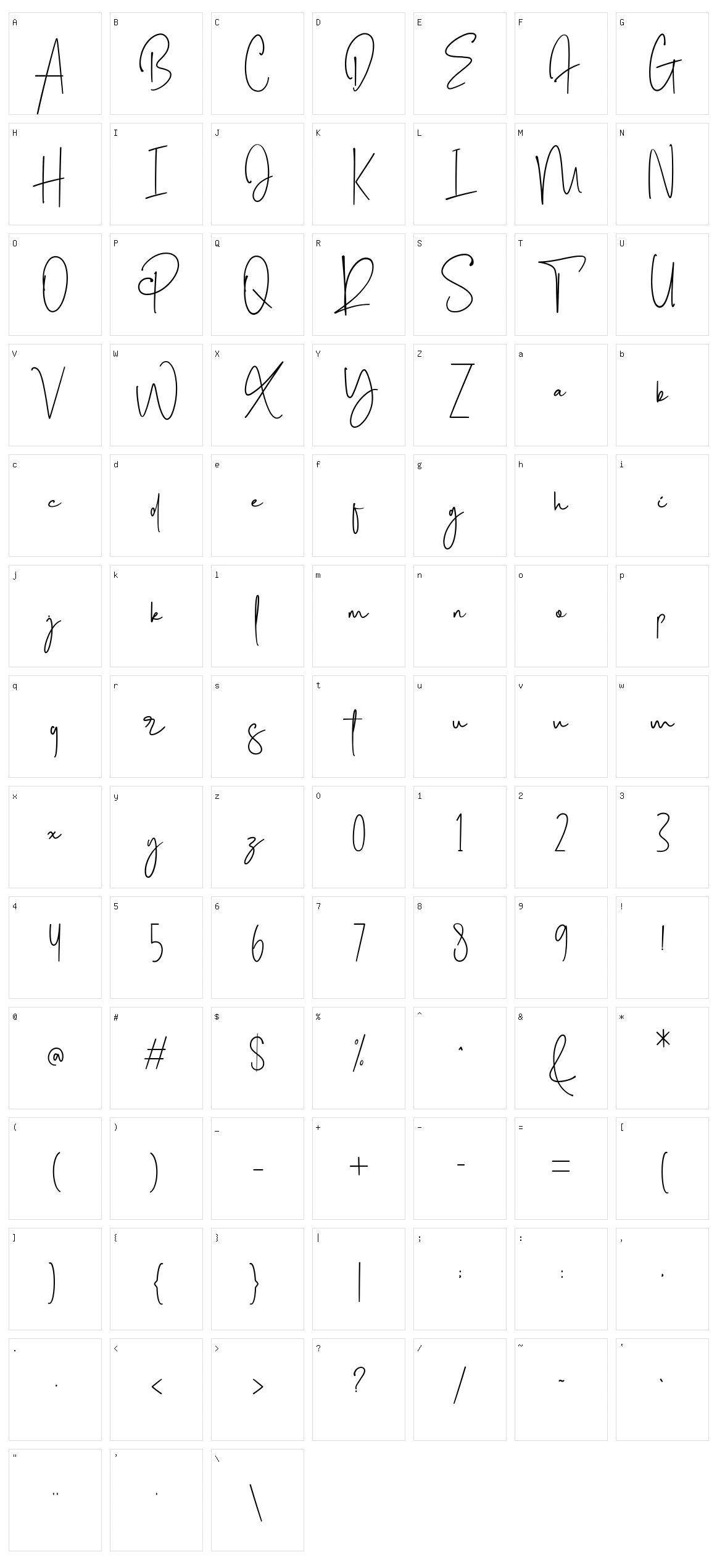 Photography Signature Character Set