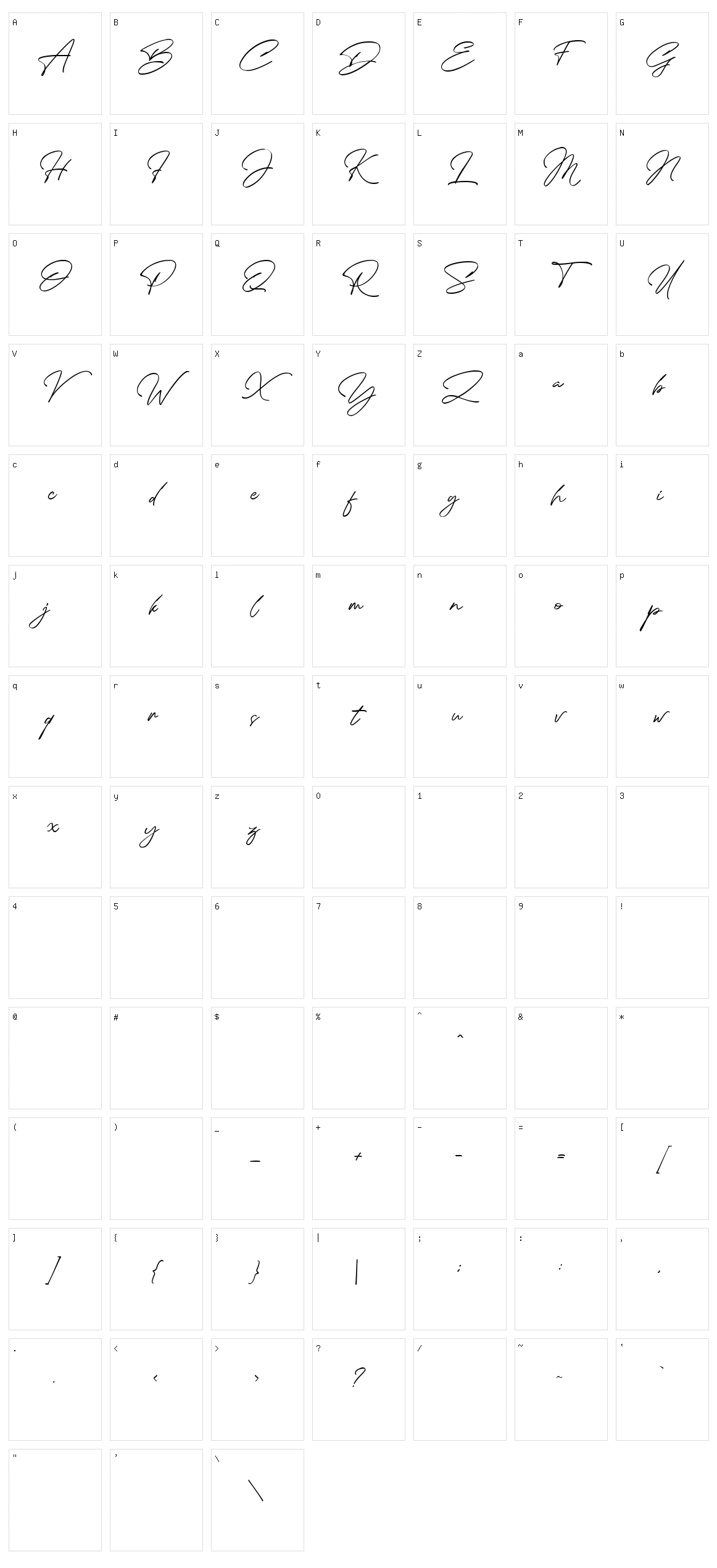 Photorichies Character Set