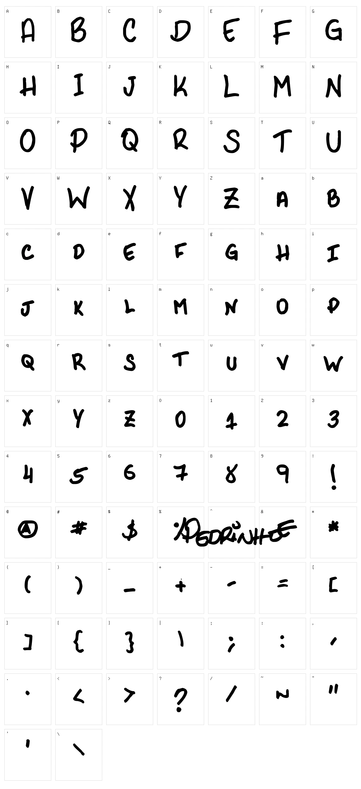 PHR Scrypt II Character Set