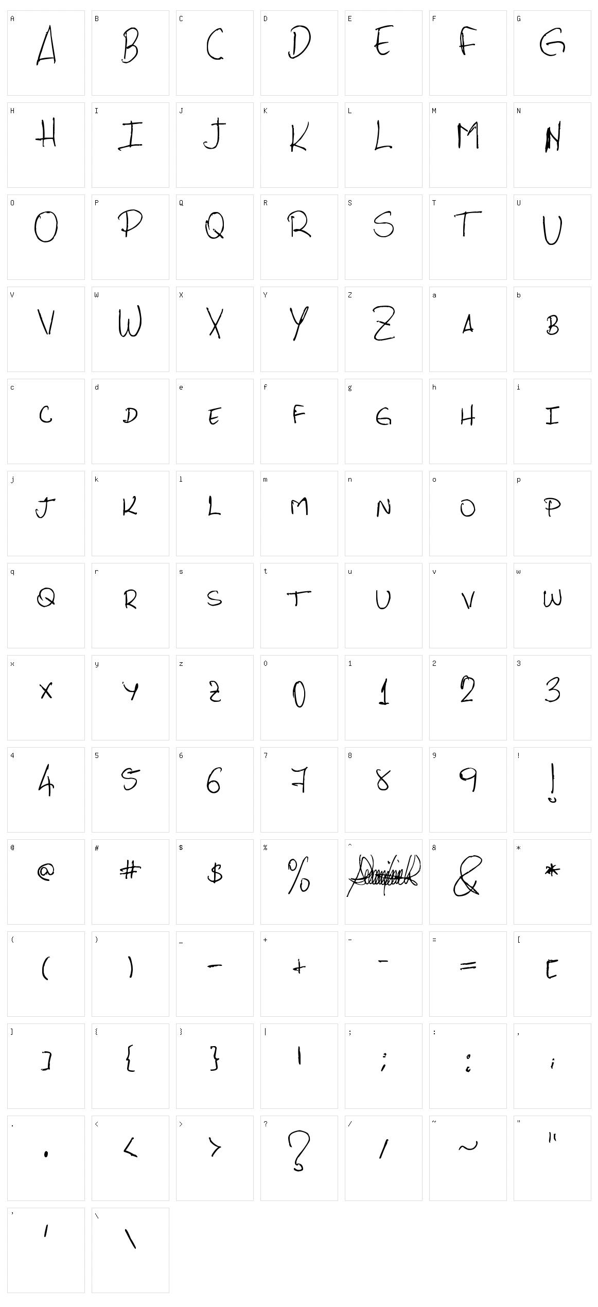PHRocha Scrypt Character Set