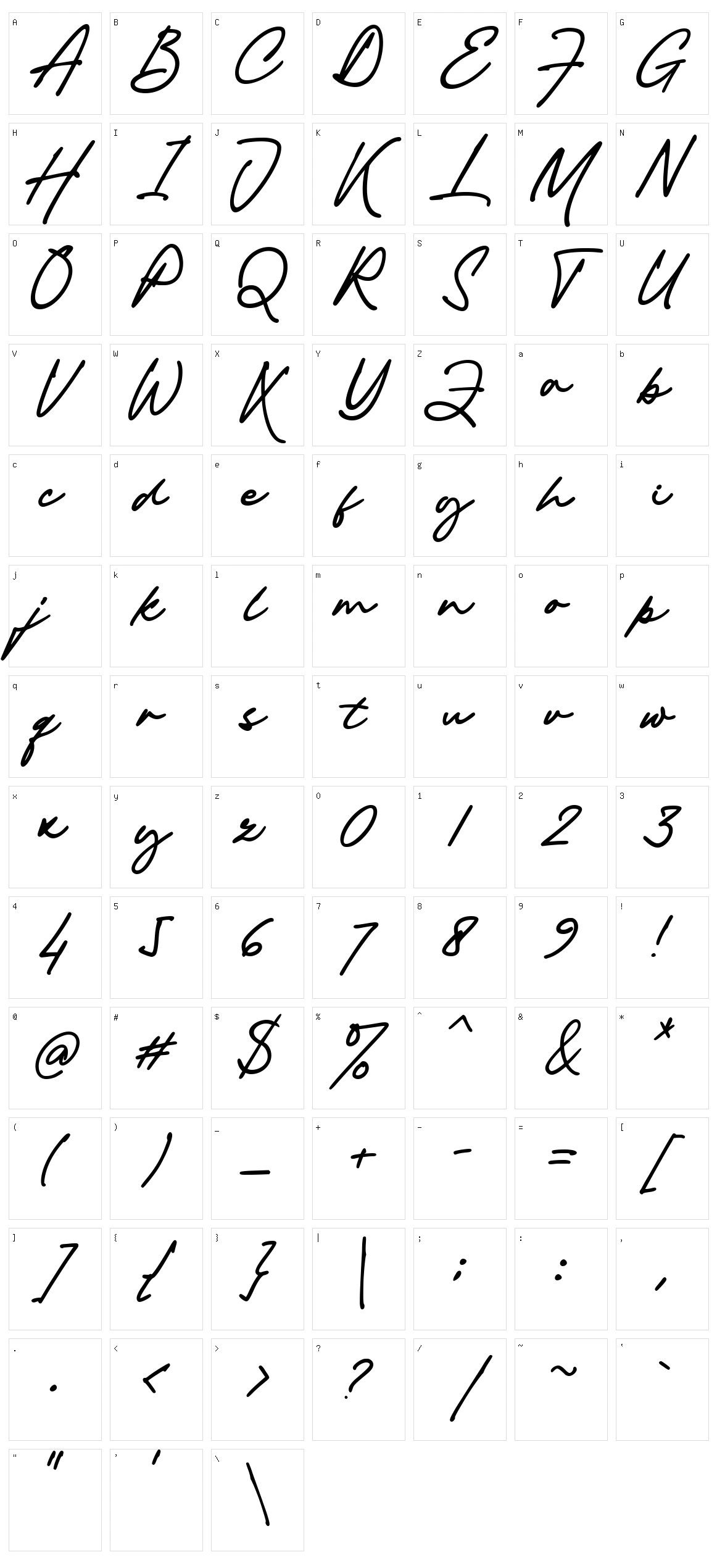 Piedmont Character Set