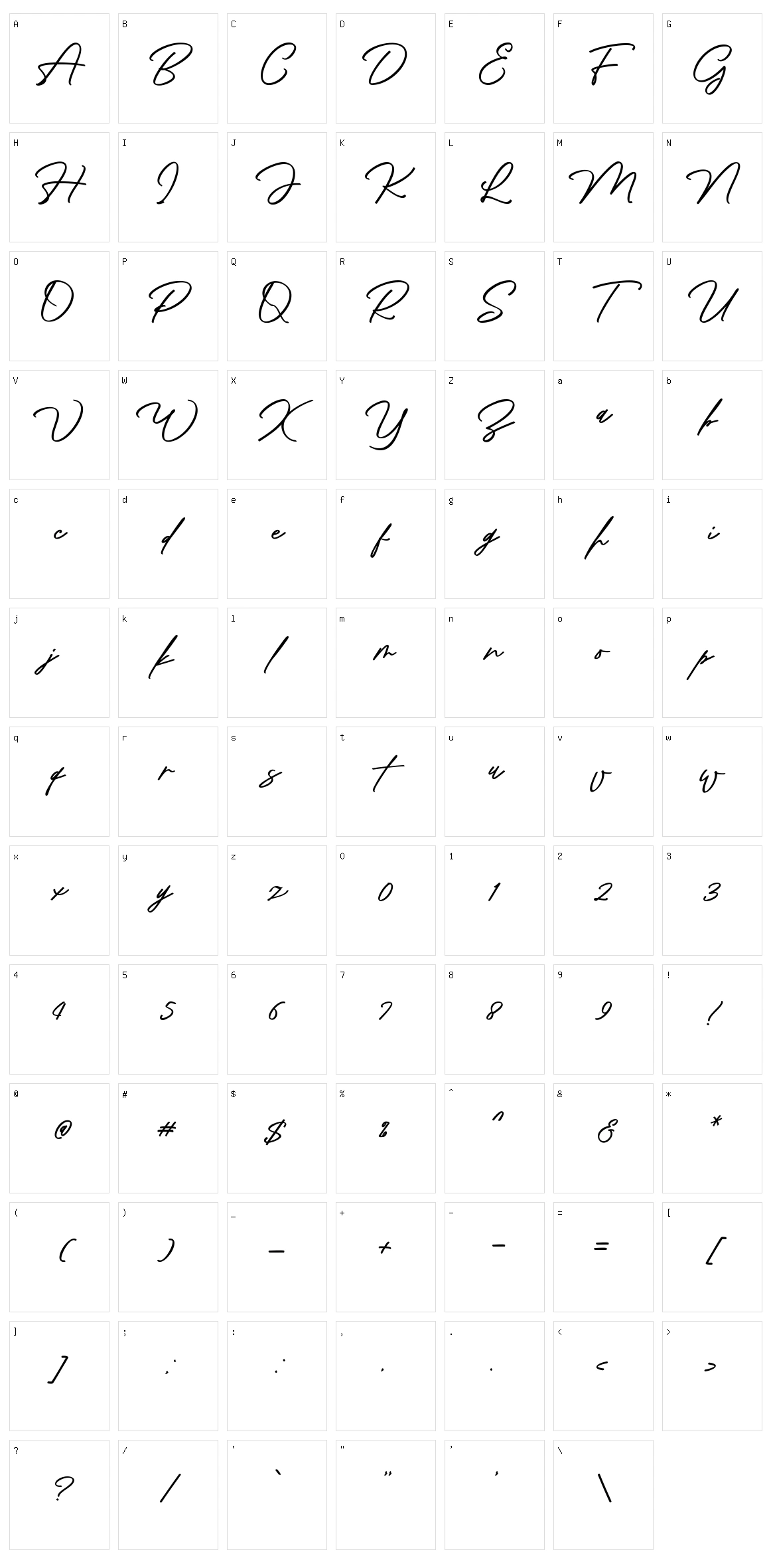 Pisonest Character Set