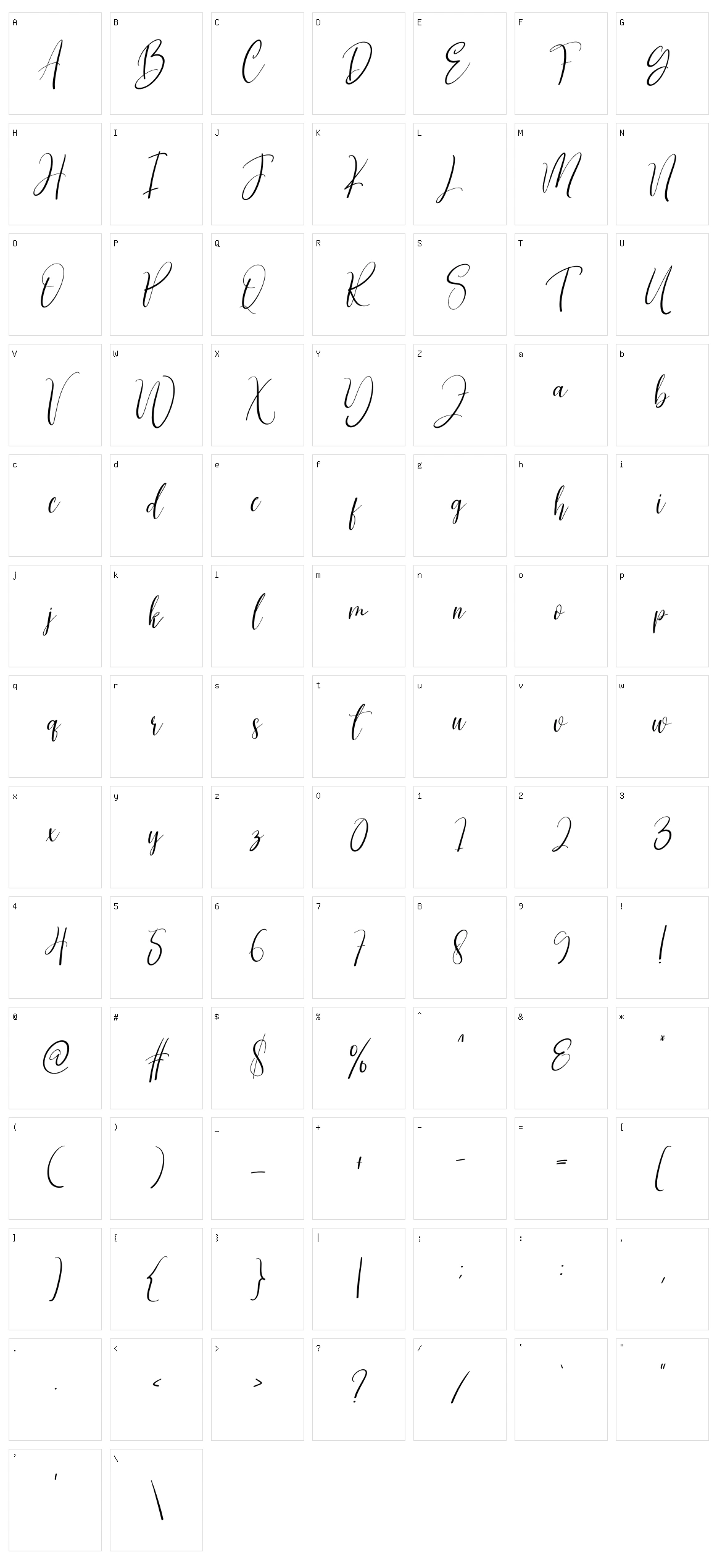 Planner Character Set