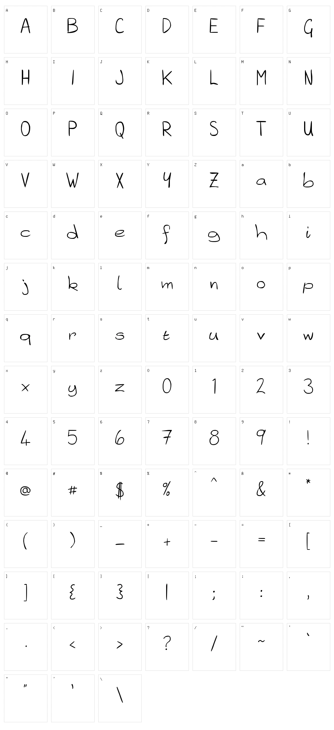 Platly Character Set