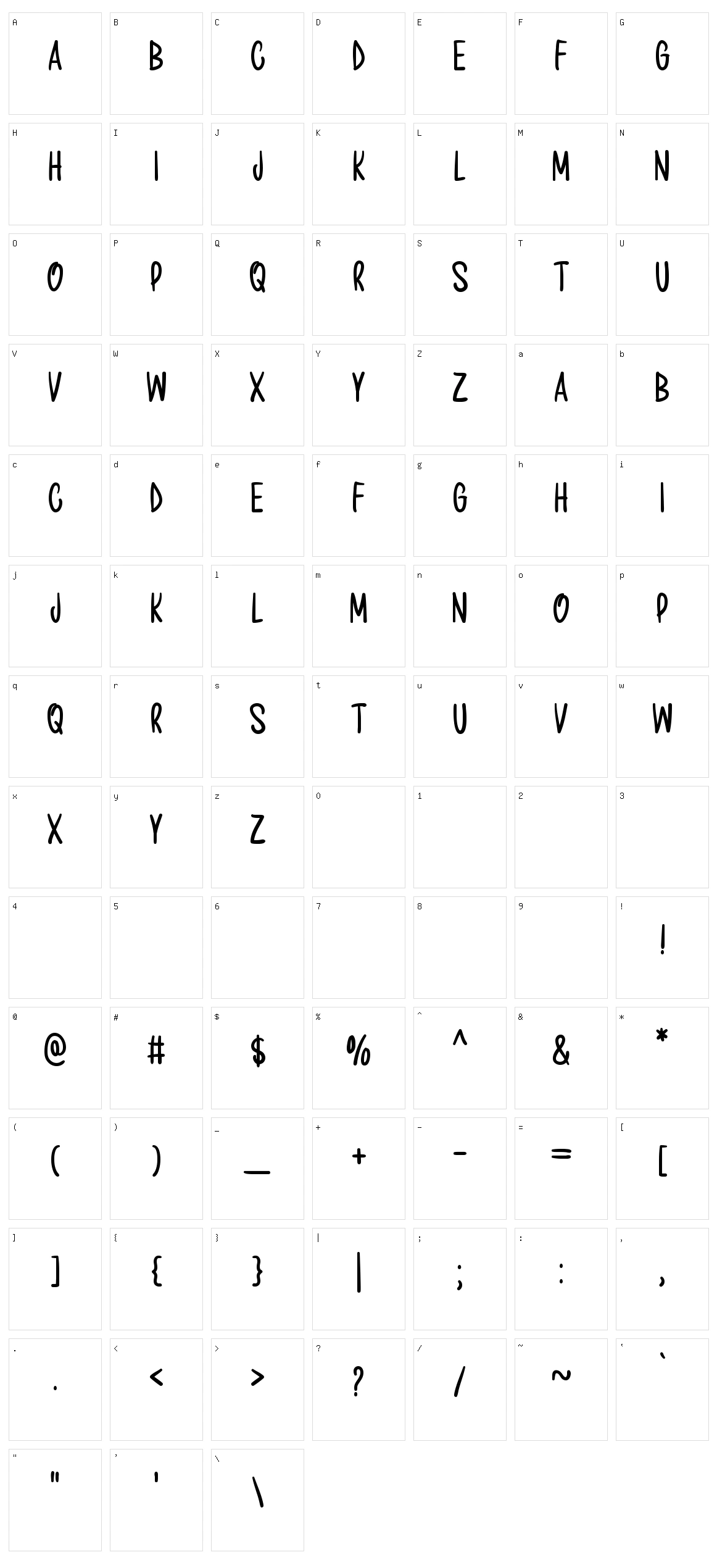 Pleasing Moment Character Set