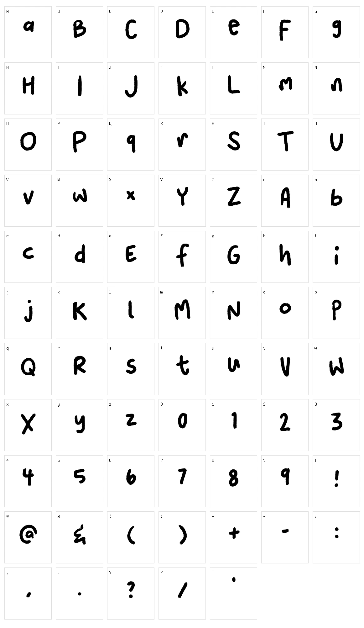 Pochirin Character Set