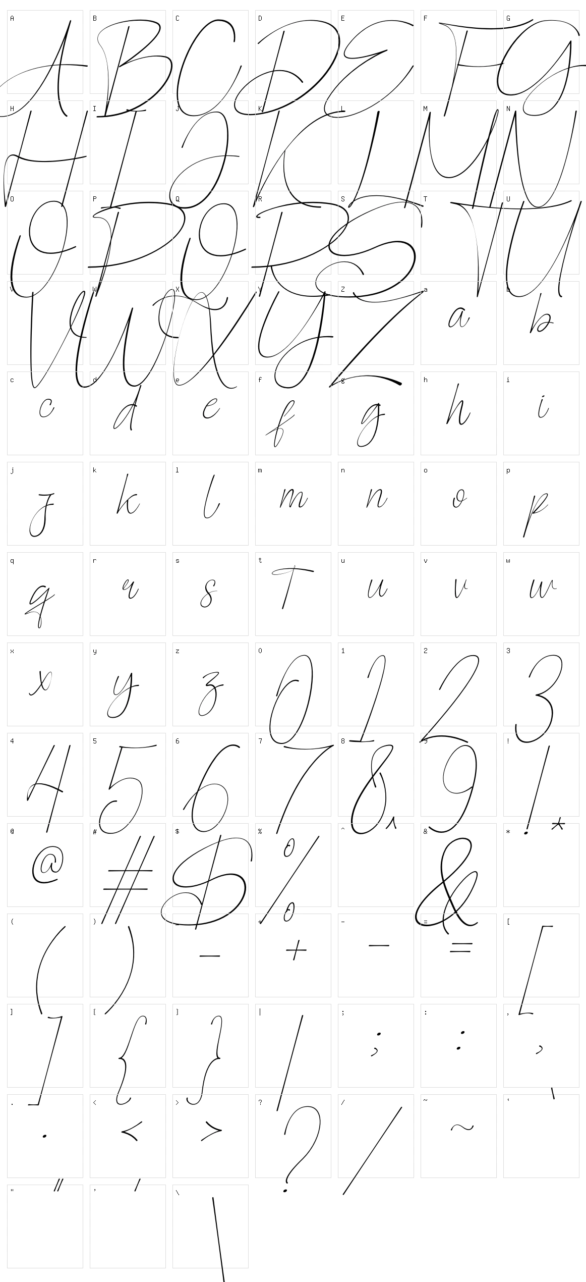 Pographic Character Set