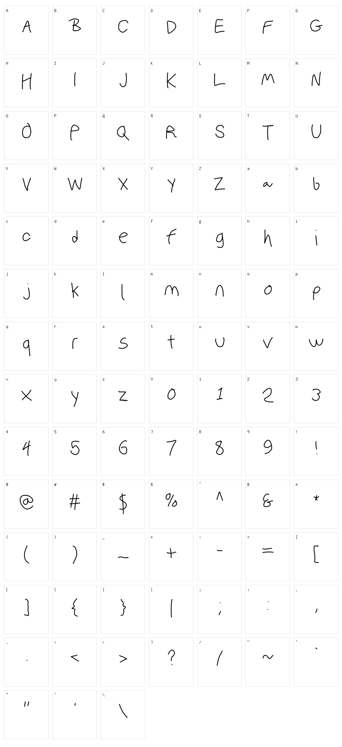 Polan Writings Character Set