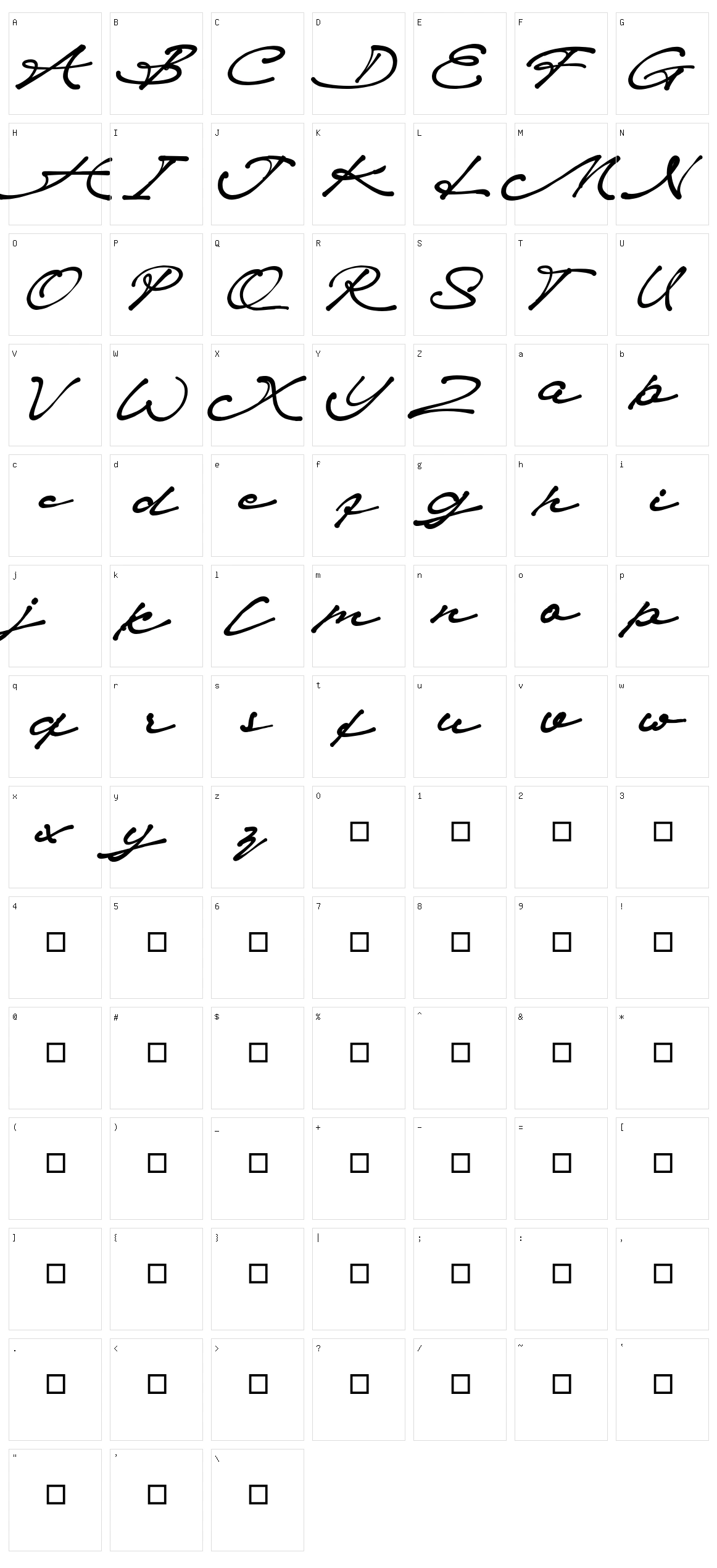 Pollard Signature Character Set