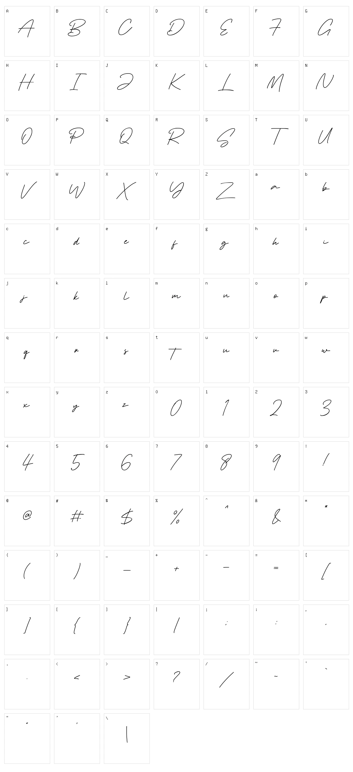 Pollaroid Character Set