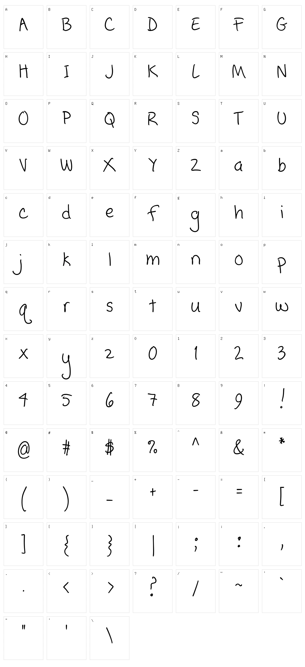 Popcorn Mountain Character Set