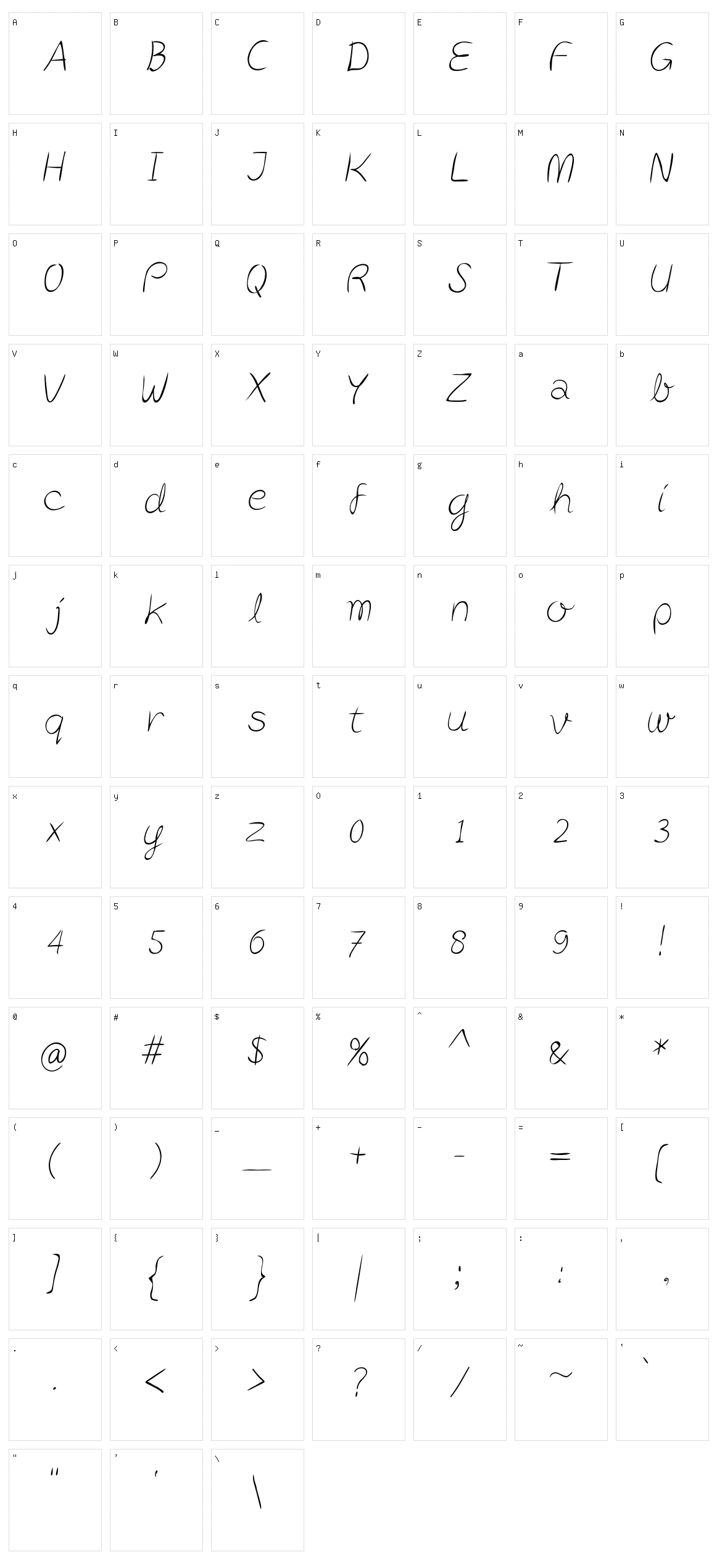 Post-it Penscript Character Set