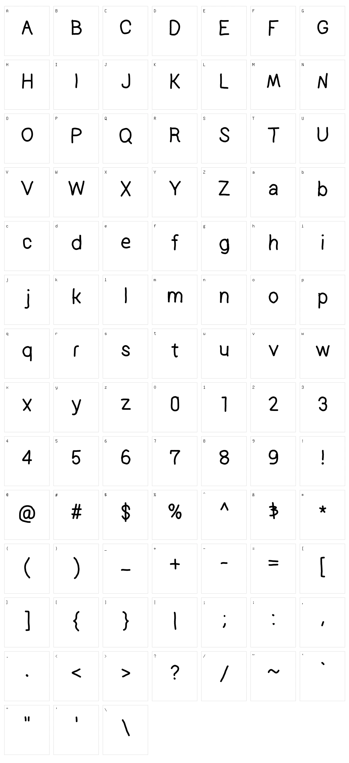 Prelude Character Set