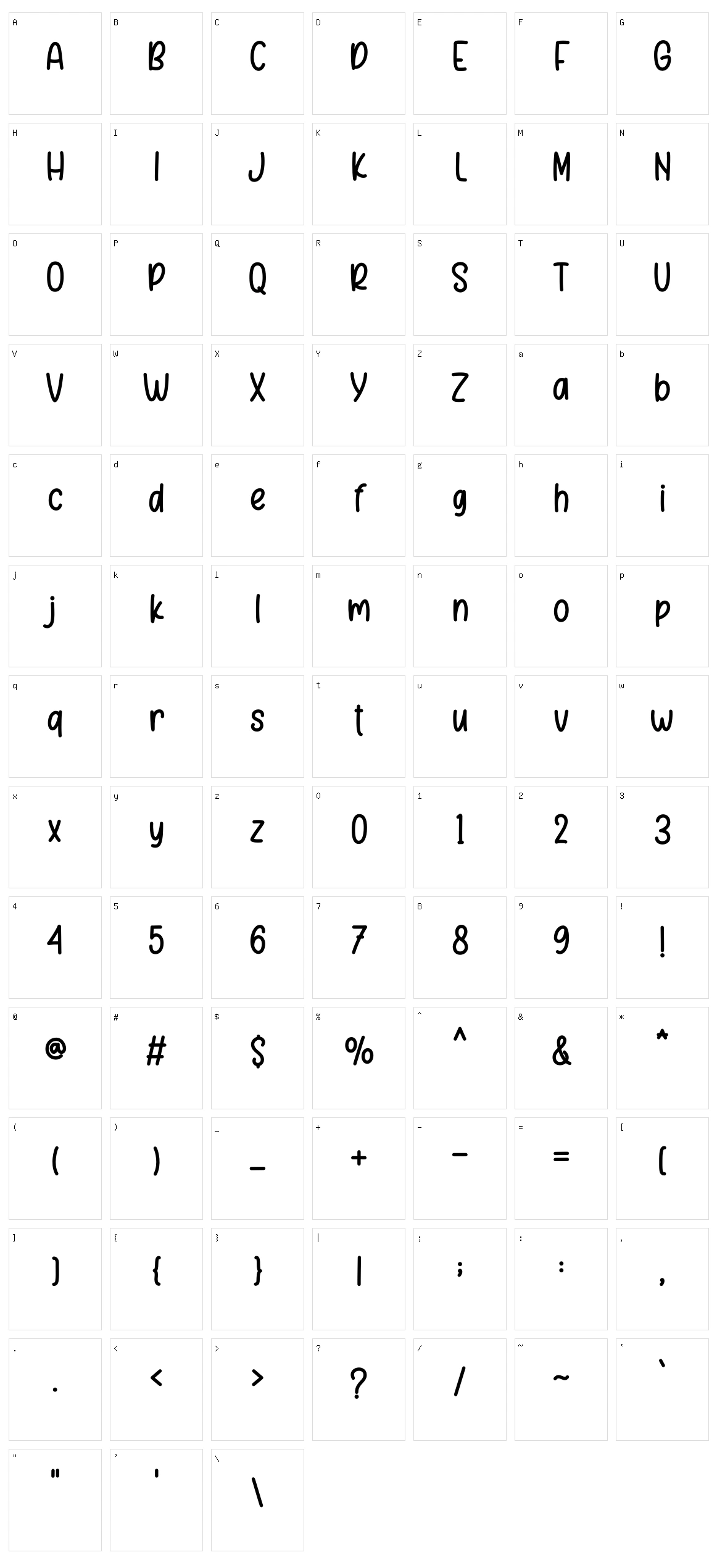 Presley Character Set