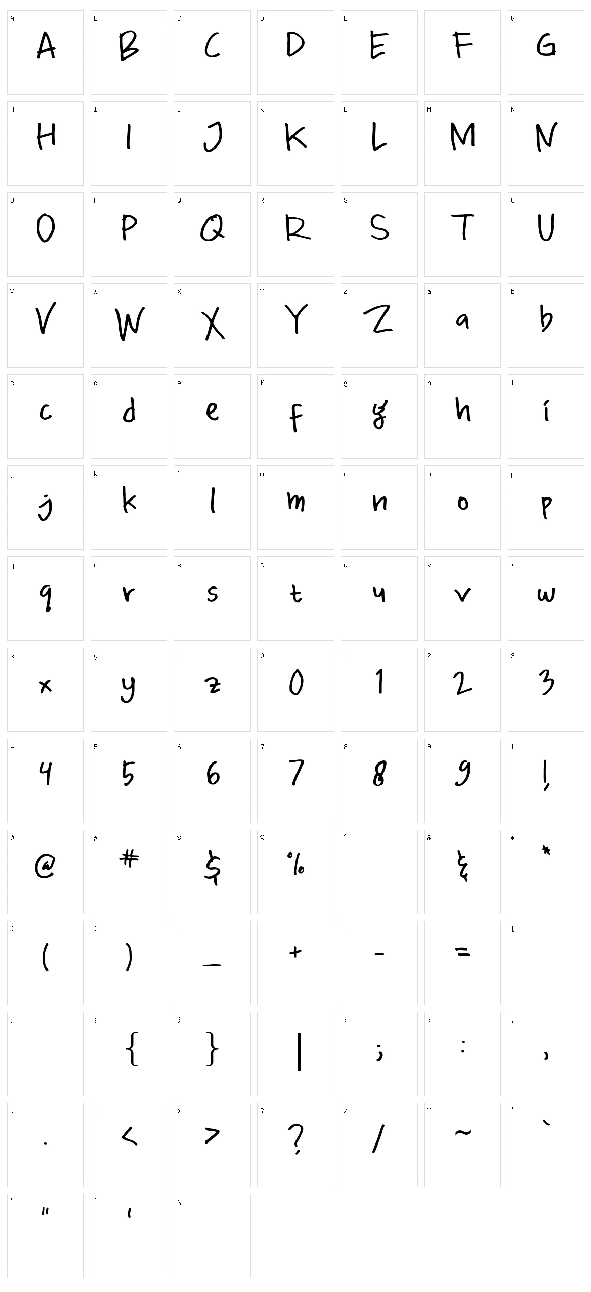 Priandhani Prime Character Set