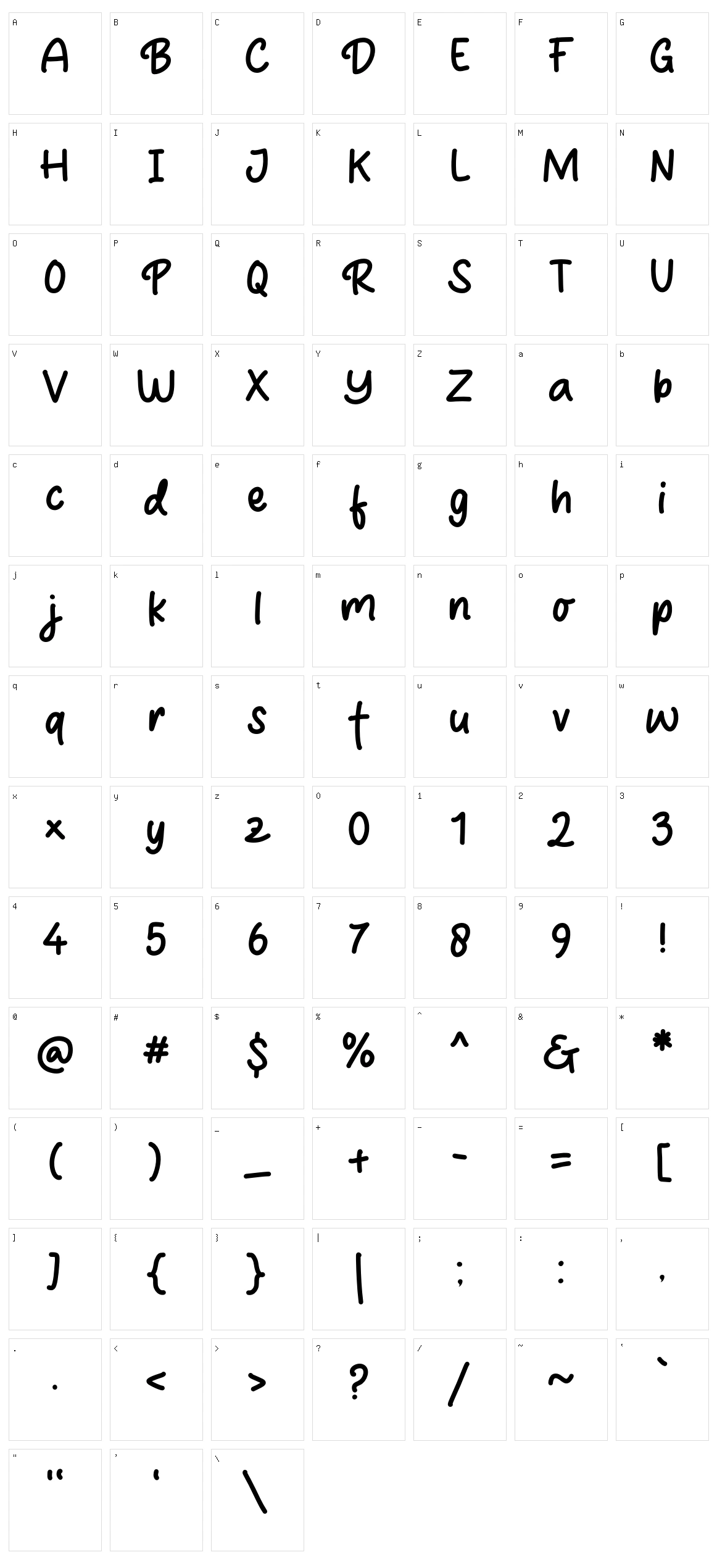Prilly Monly Character Set
