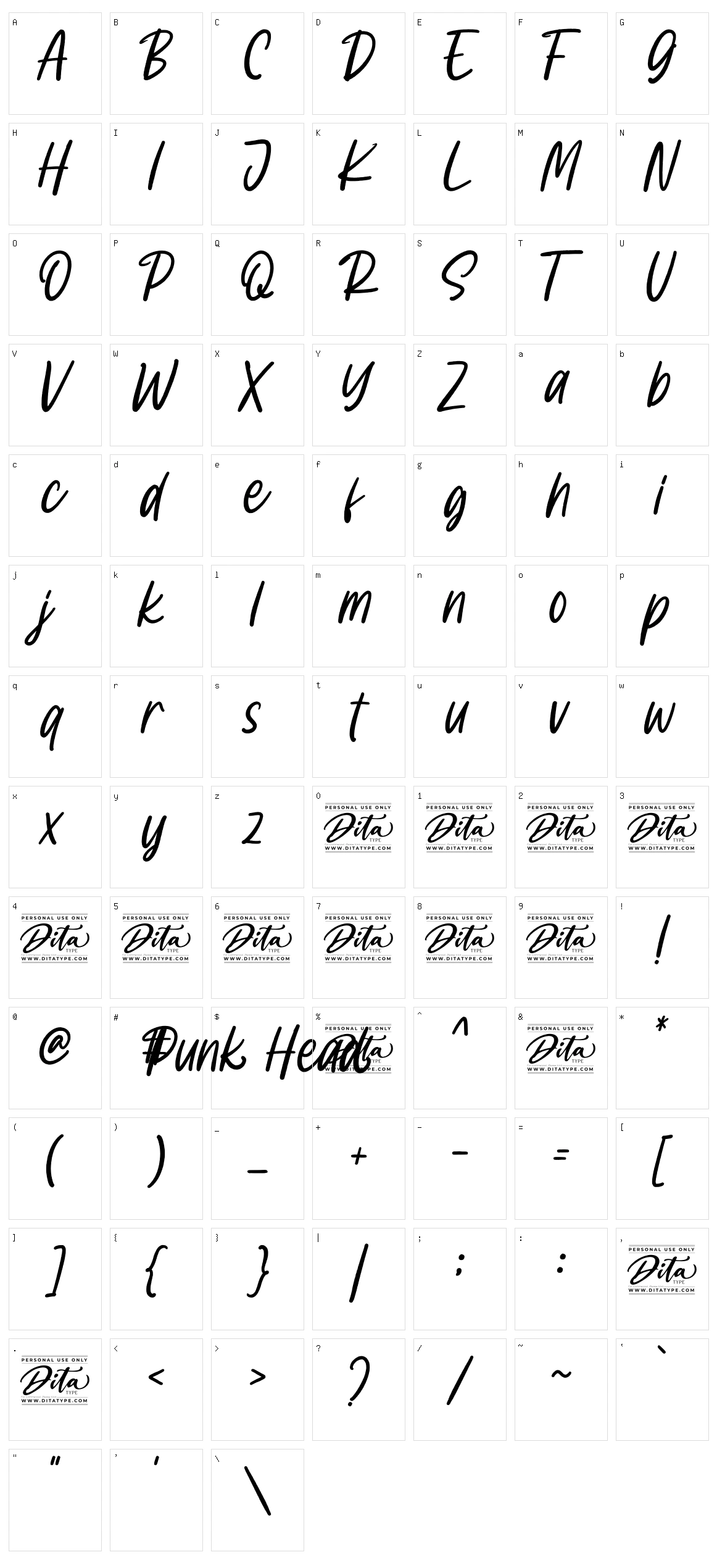 Punk Head Character Set