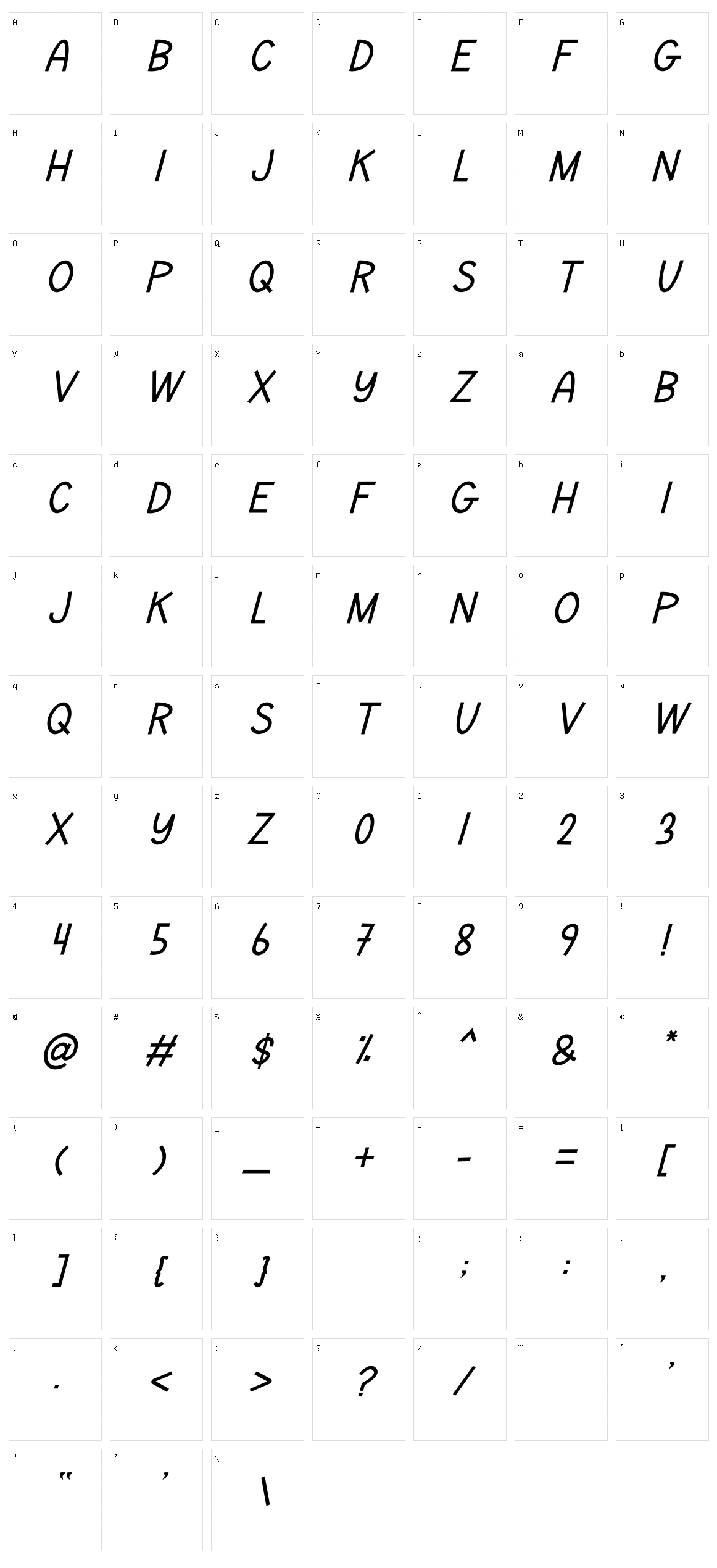 Purple Bougenville Script Character Set