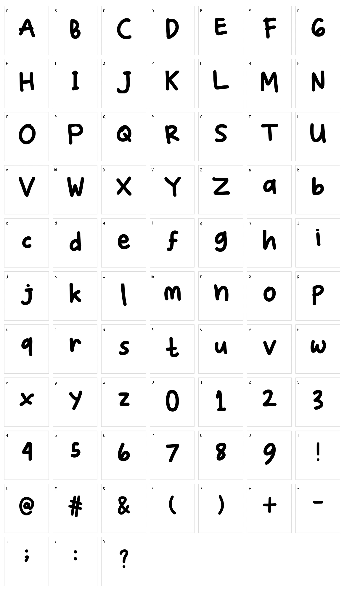 Putu Ayu Character Set