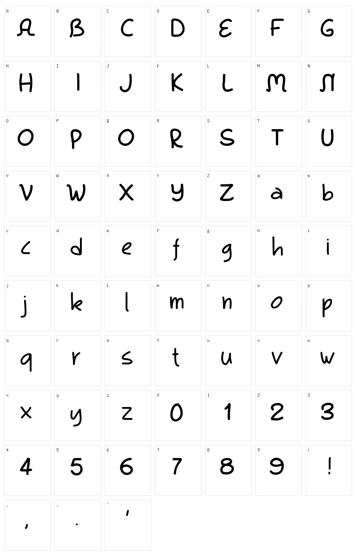 PW Kool Character Set