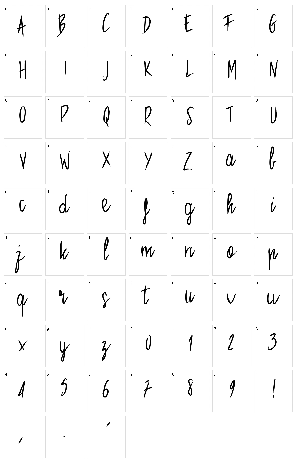 PW Straight Character Set