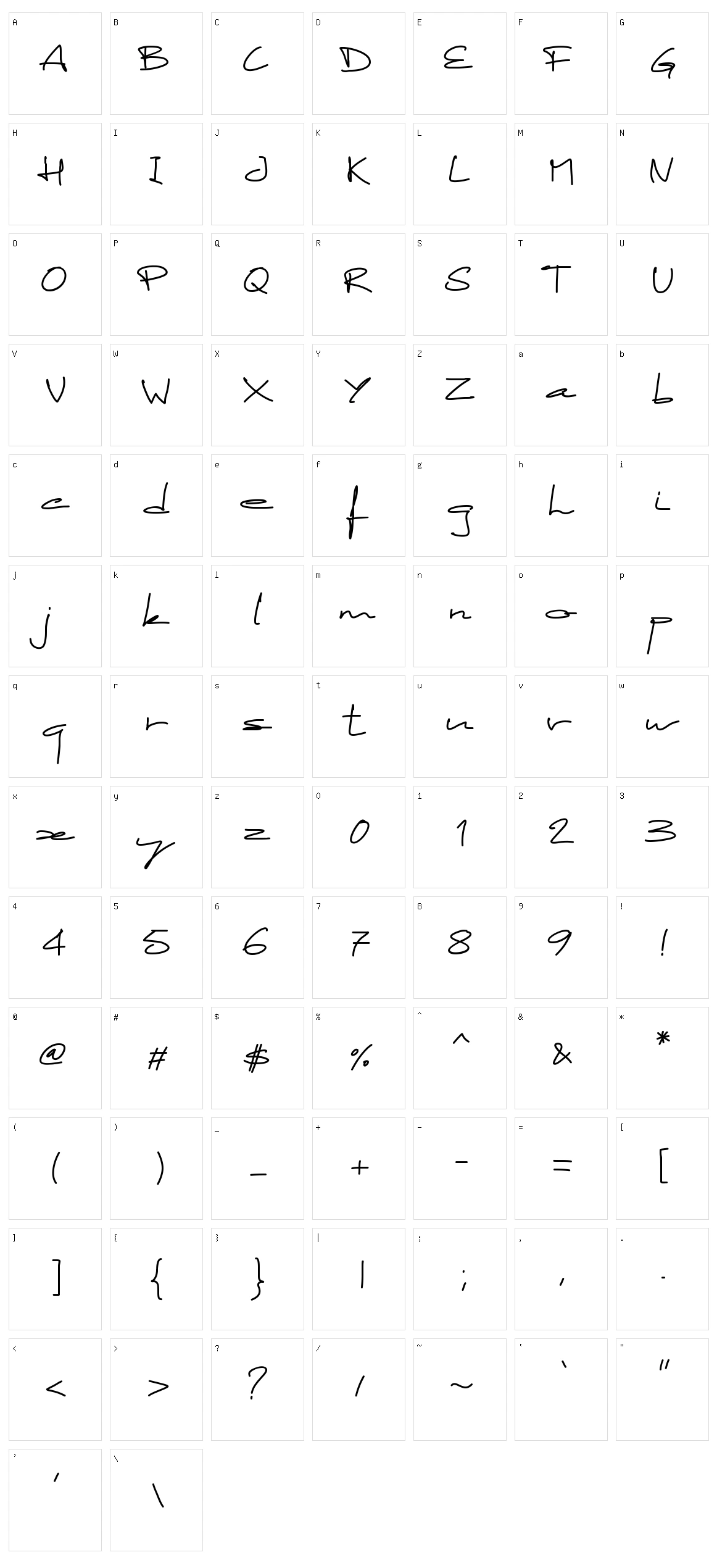 PW Stretched Character Set