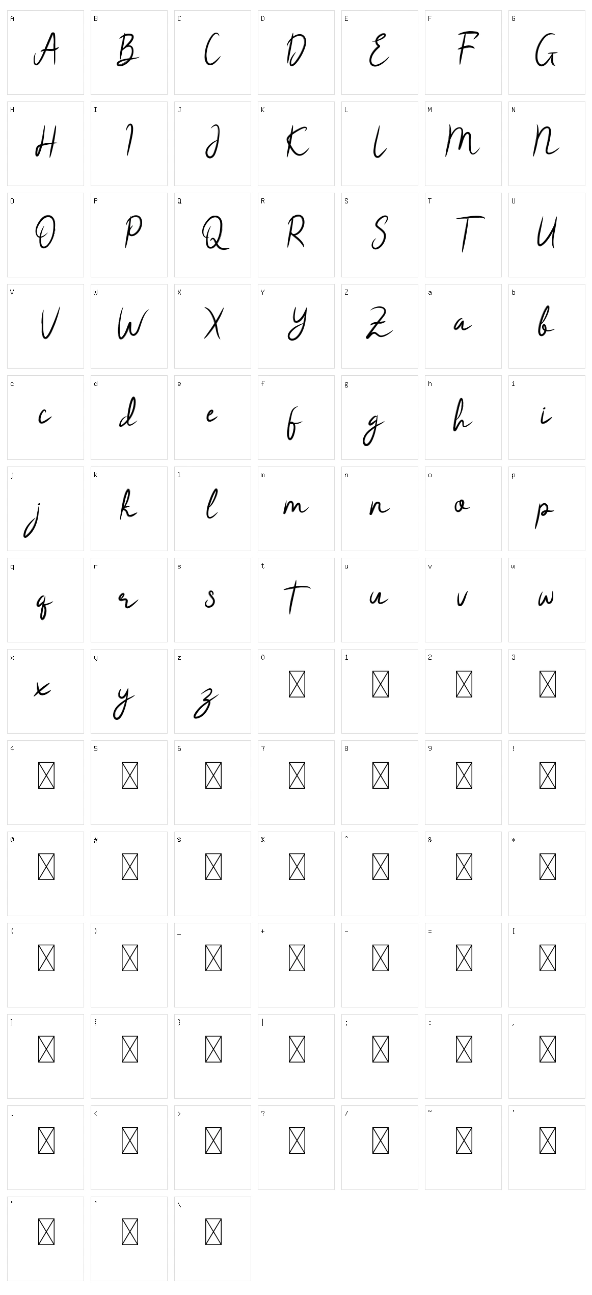 Qailla Gloam Character Set