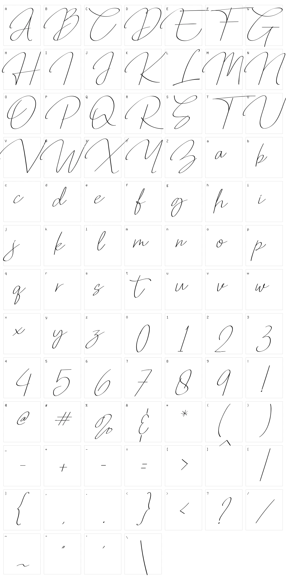 Qalistha Character Set