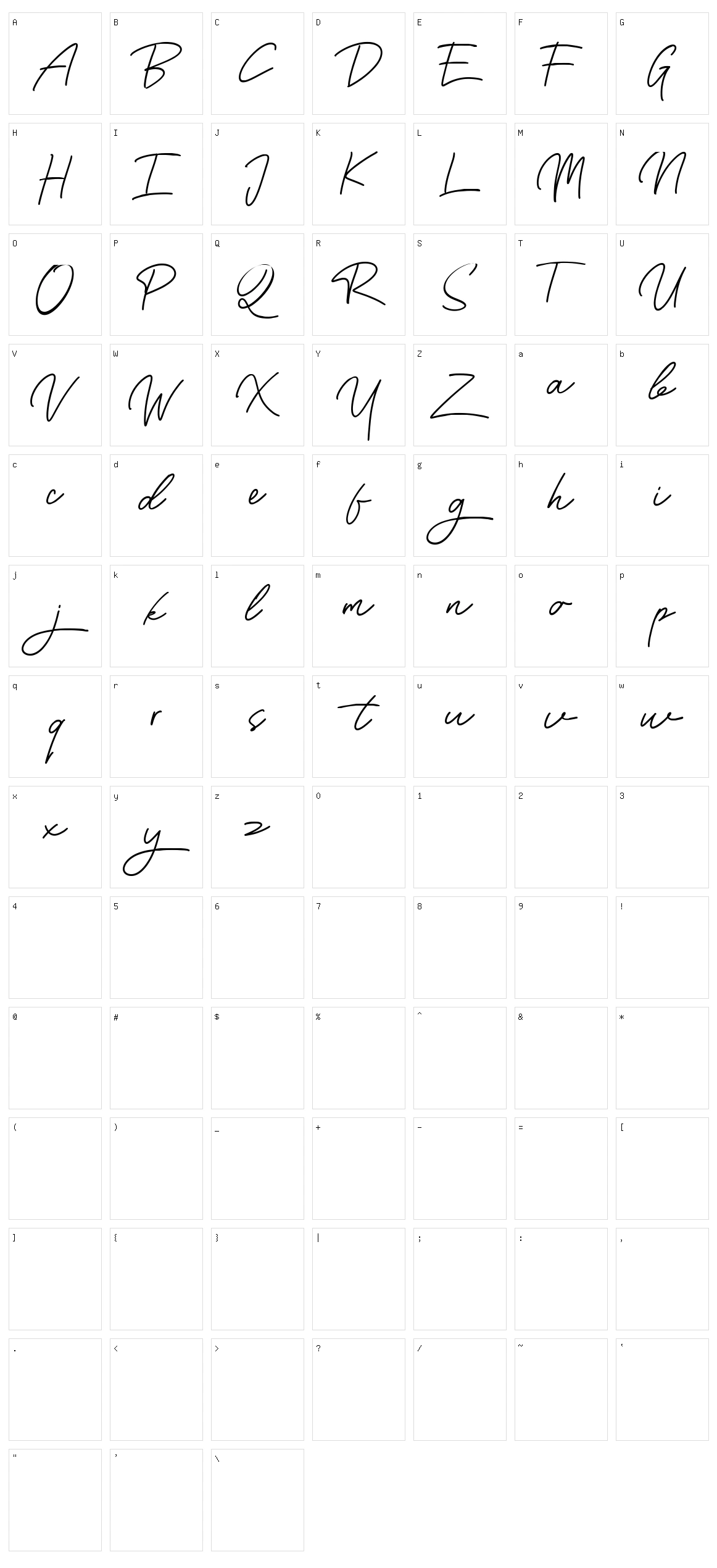 Qallani Character Set