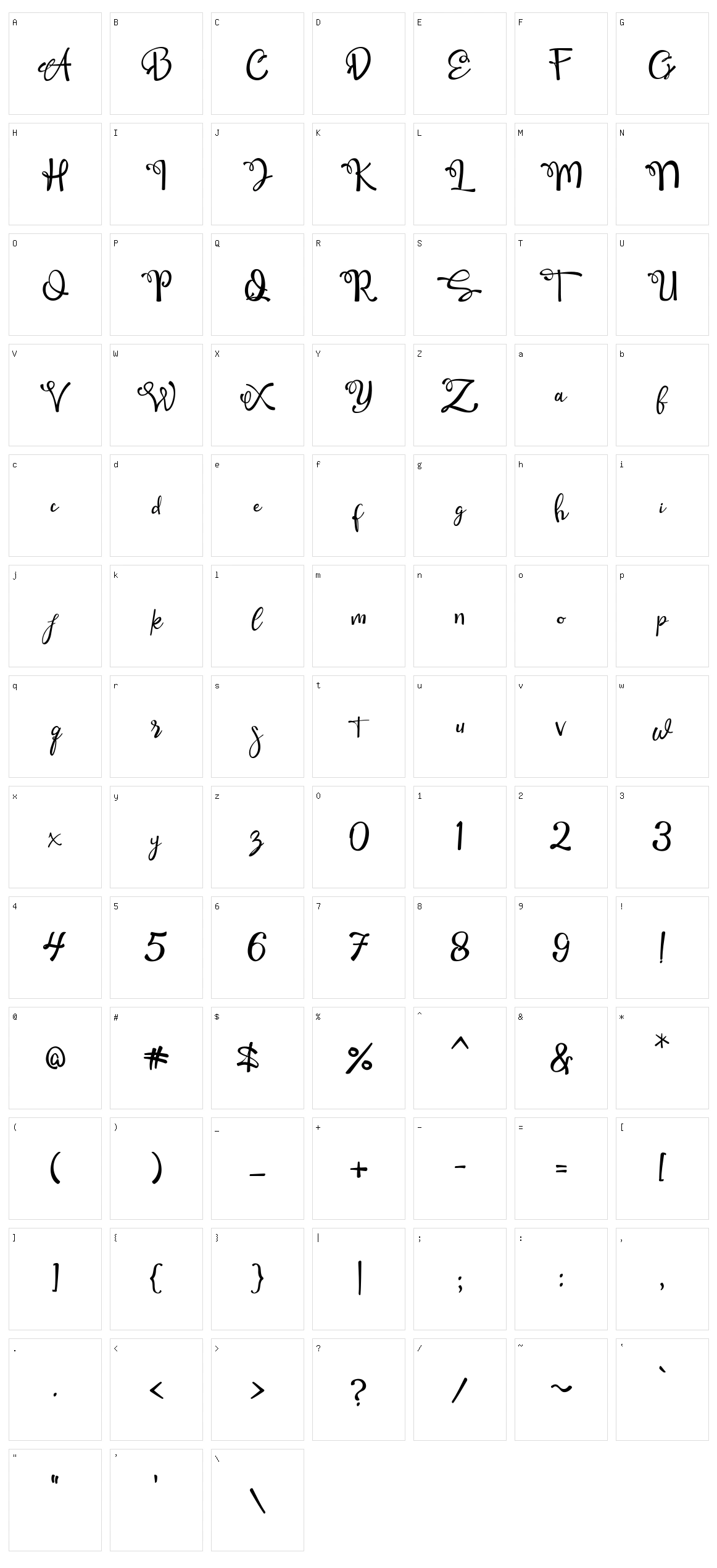 Qamari Script Character Set