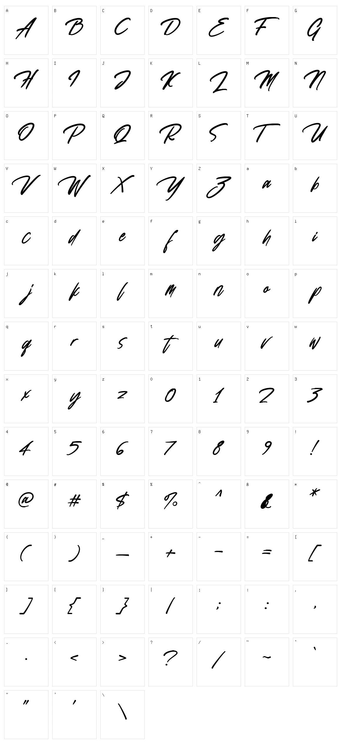 Qarafillag Character Set
