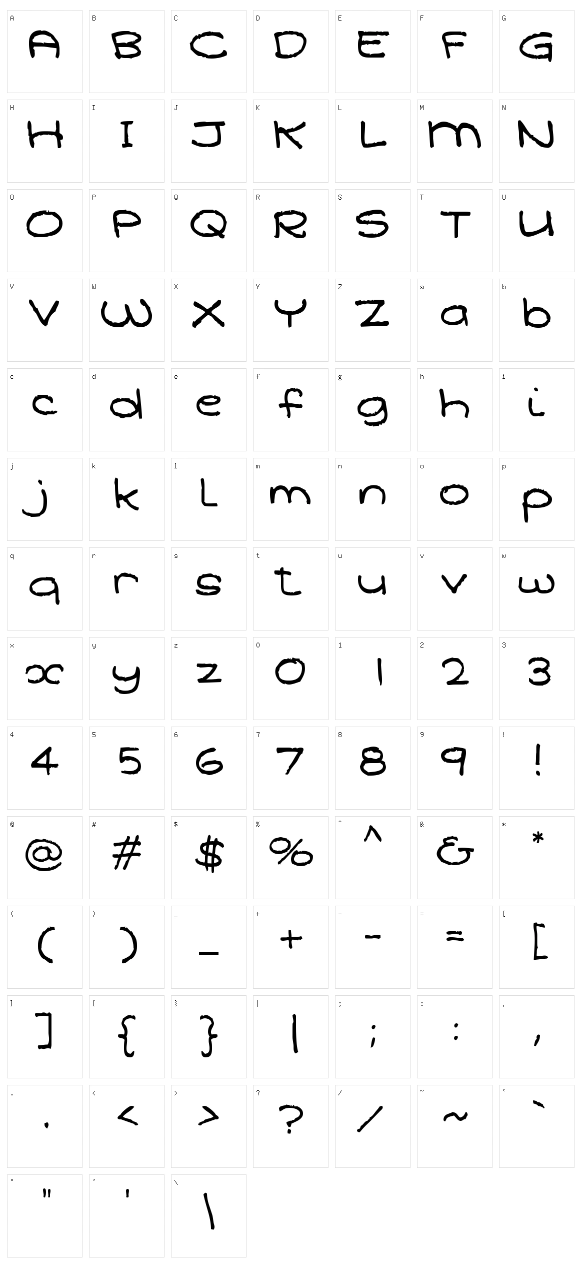 Qarolina Character Set