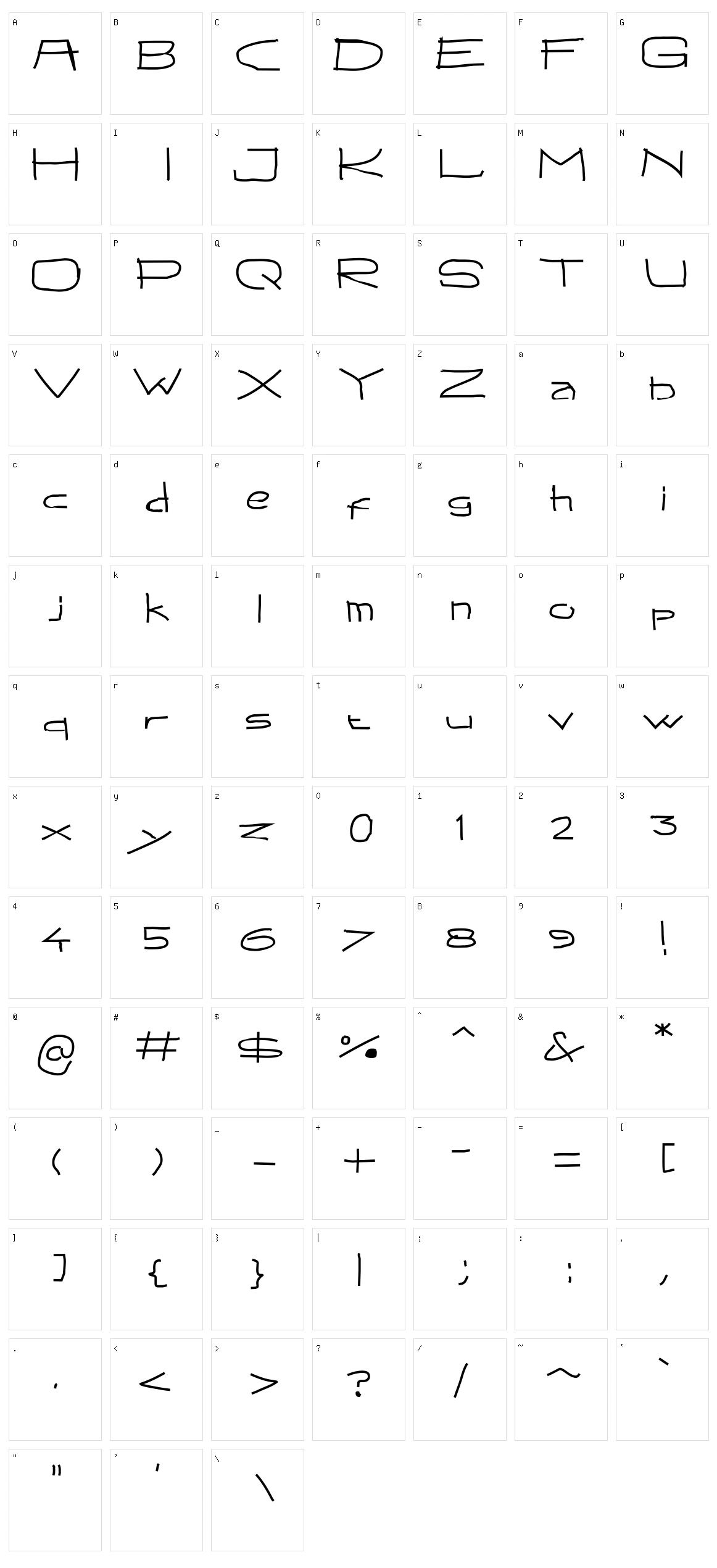 Qawber Character Set