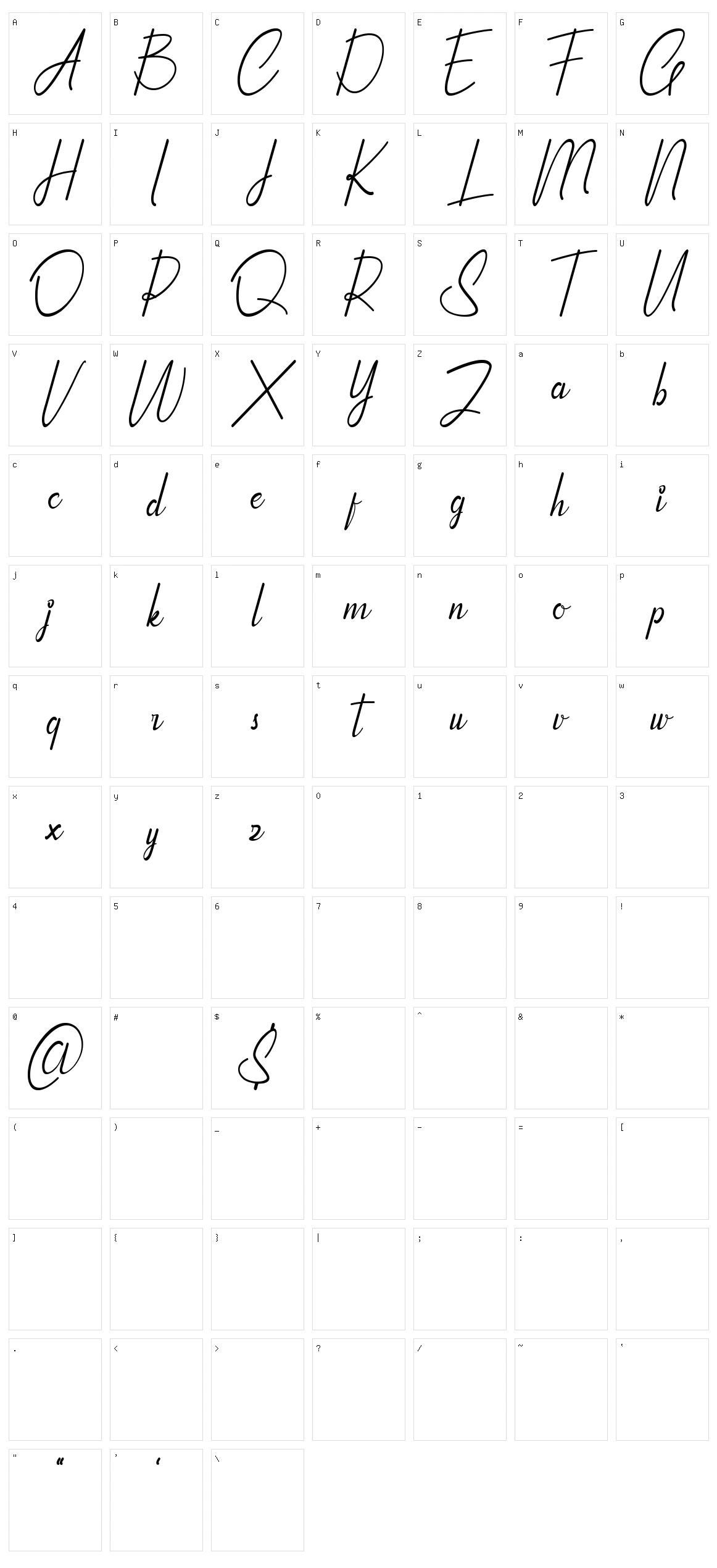 Qhinanttika Character Set