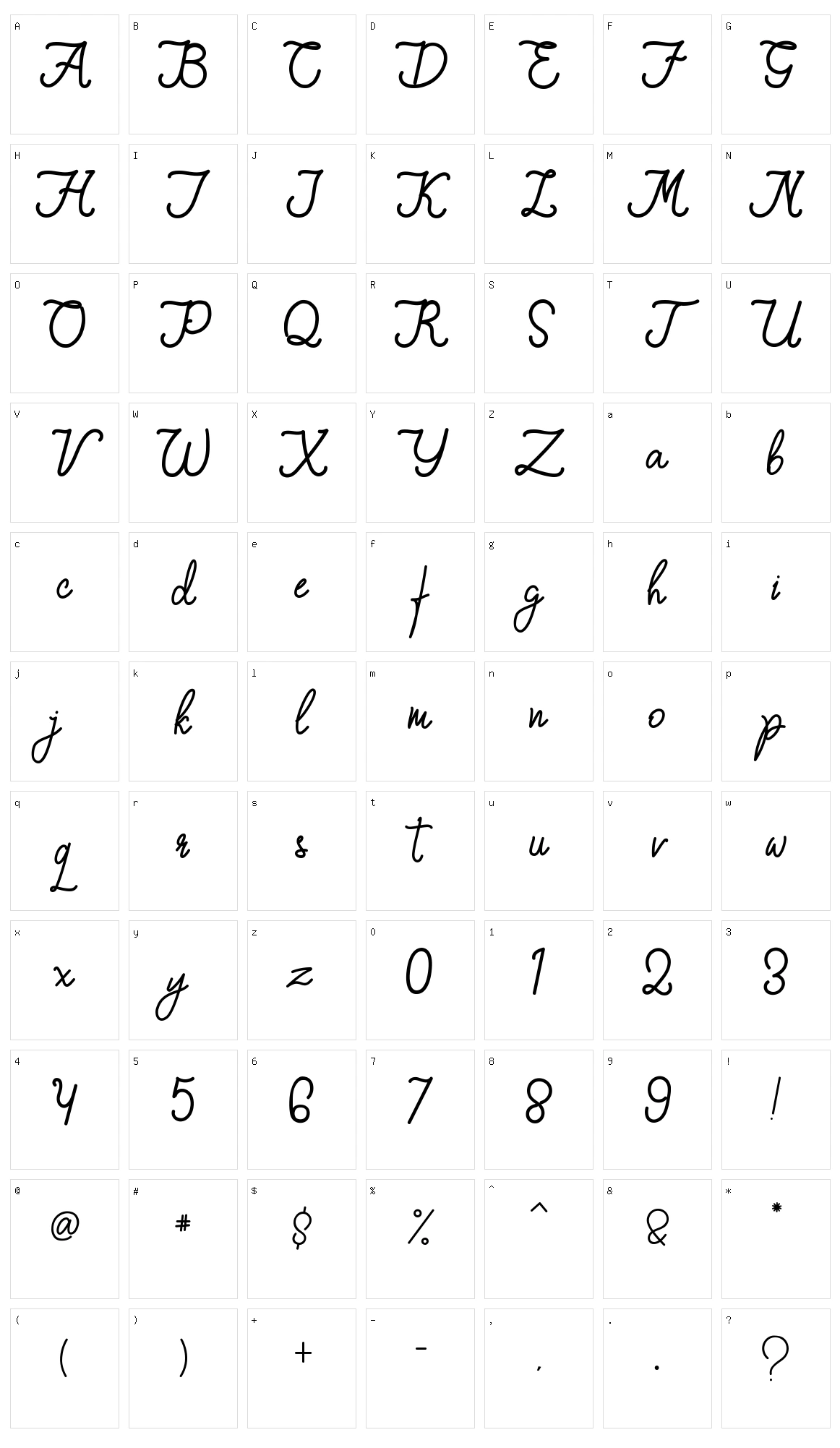 Qiara Tosfa Character Set