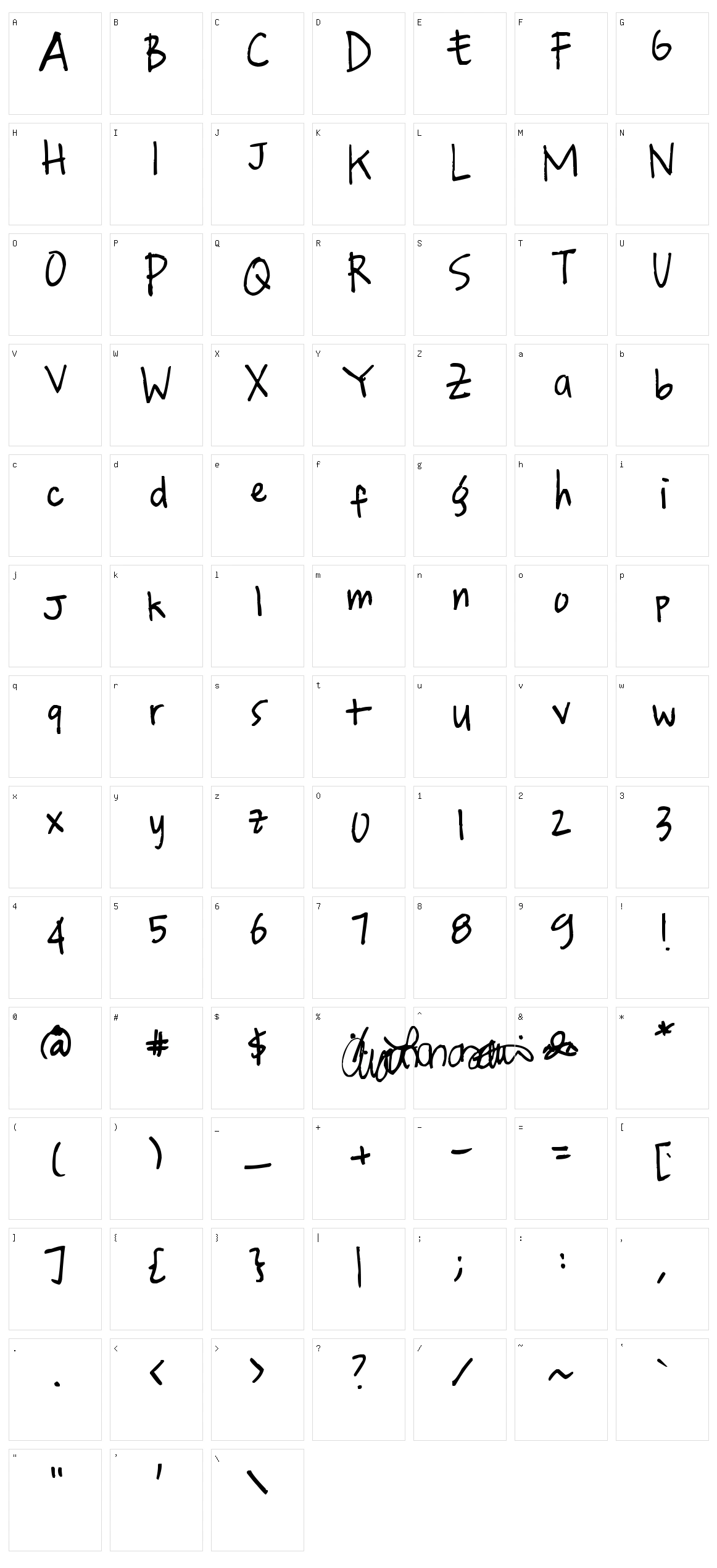 QJae Character Set