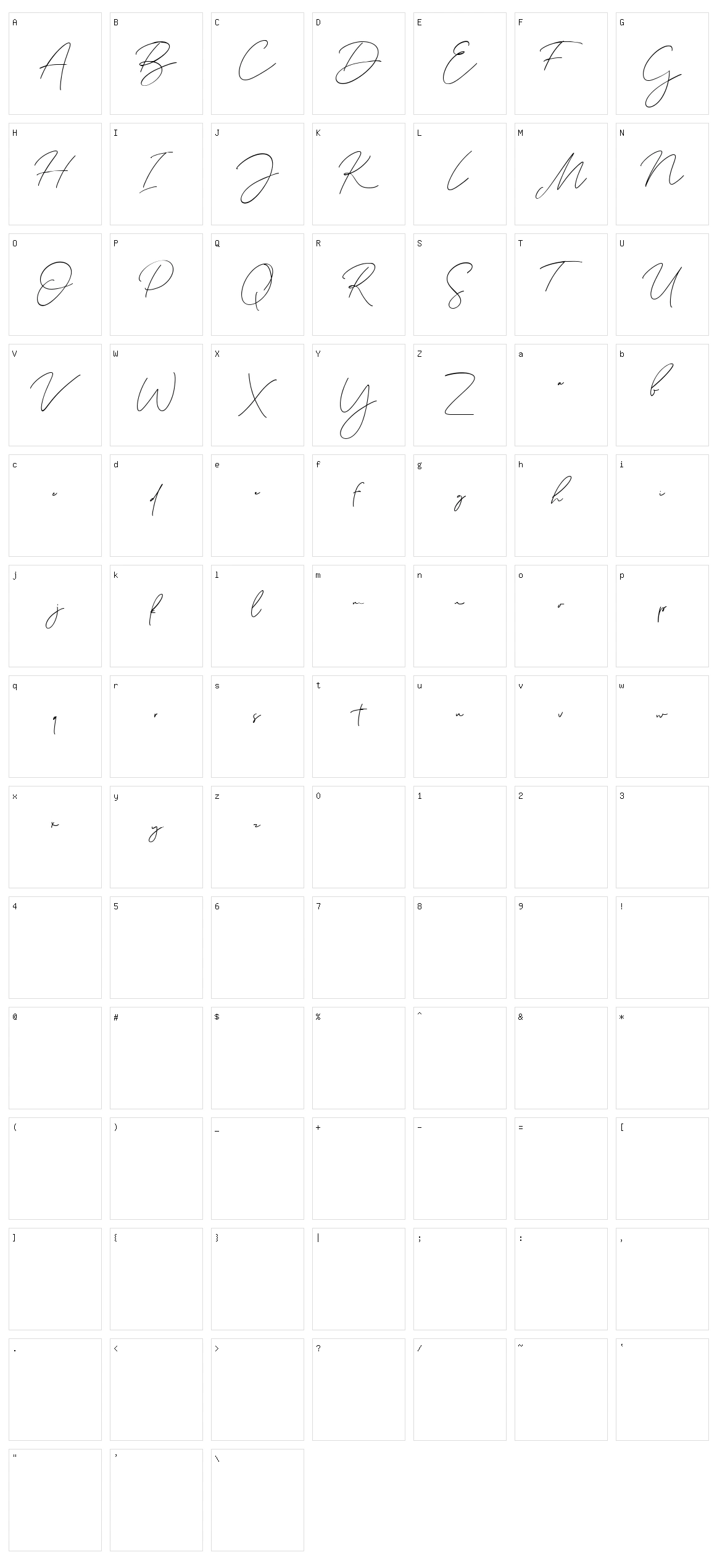 Qojack Character Set
