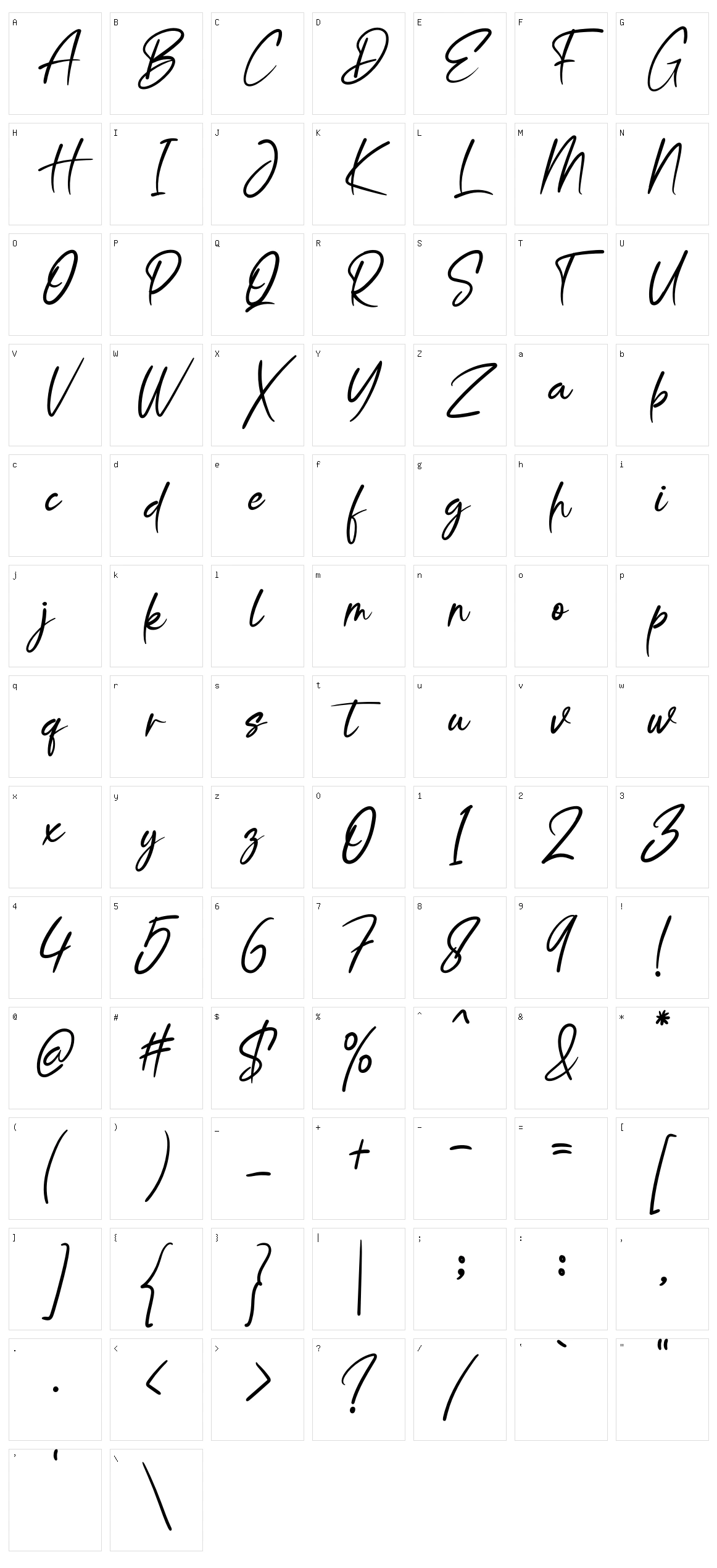 Qomallida Character Set
