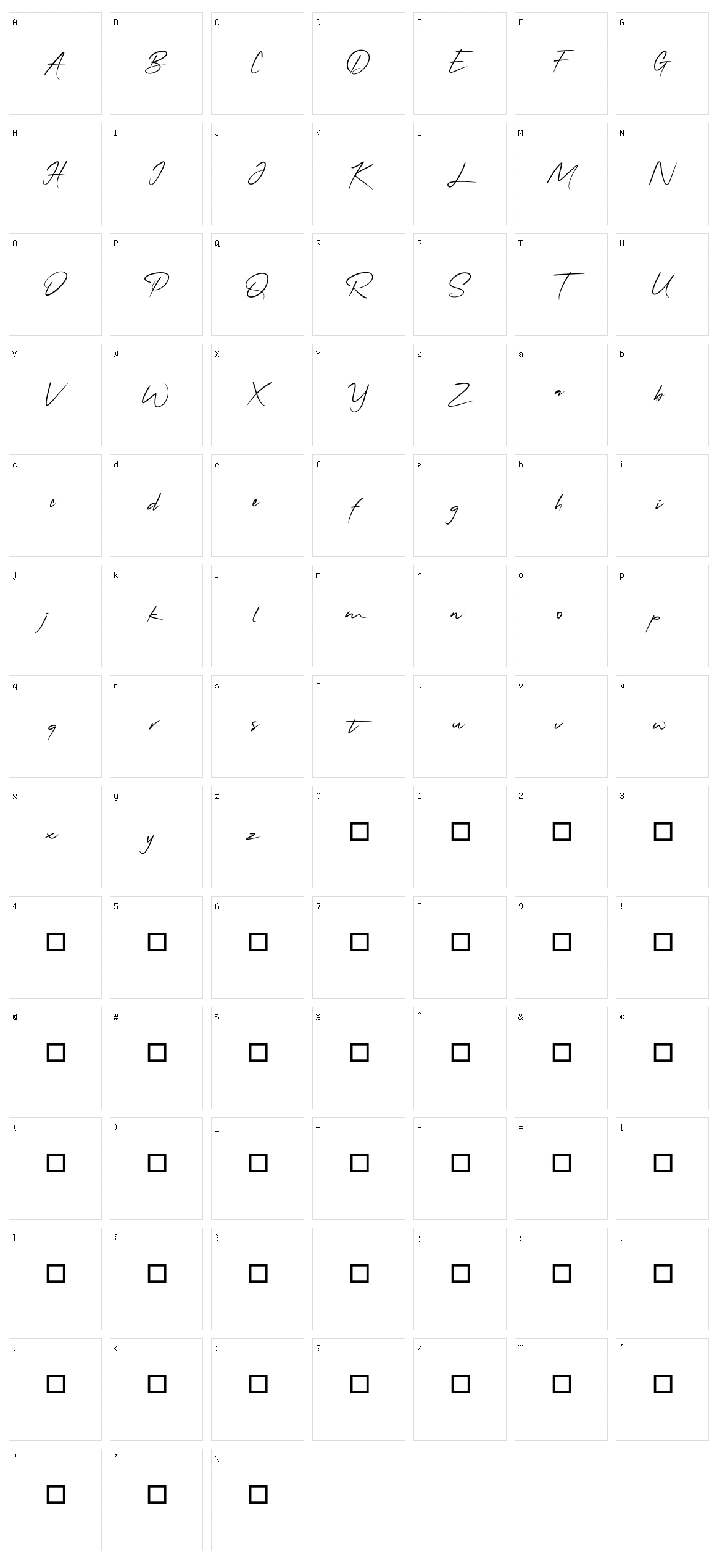 Qonita Signature Character Set