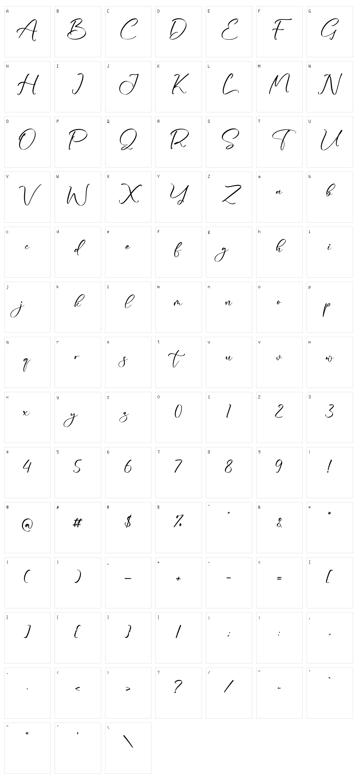 Qorytona Character Set