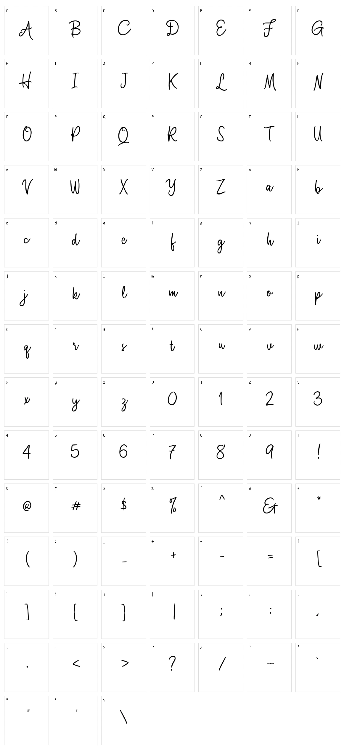 Qournatte Character Set