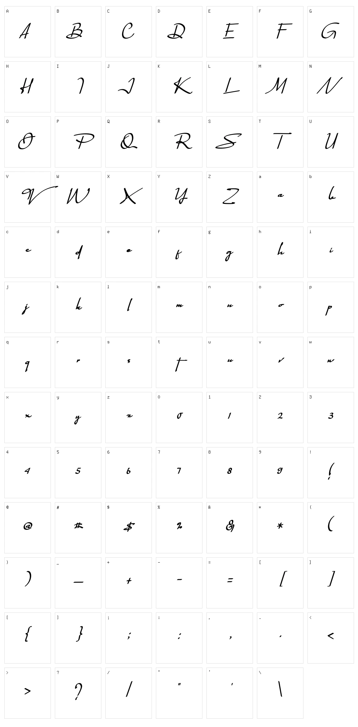 Quagralle Character Set