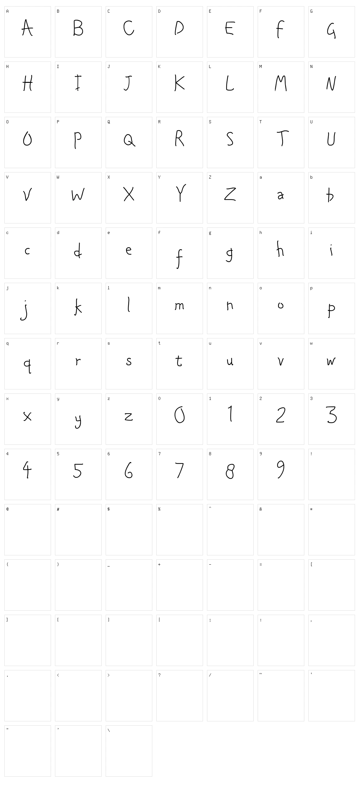 Queenity Character Set