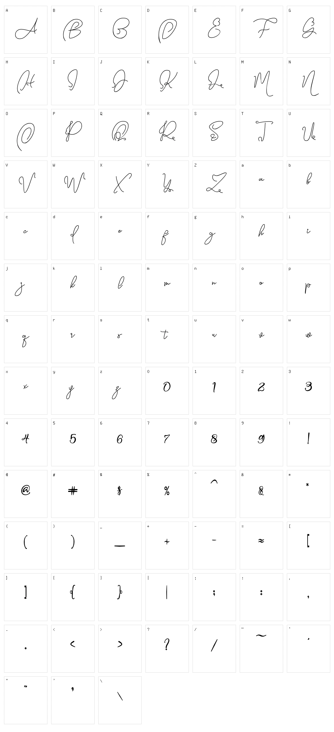 Queens Signature Character Set