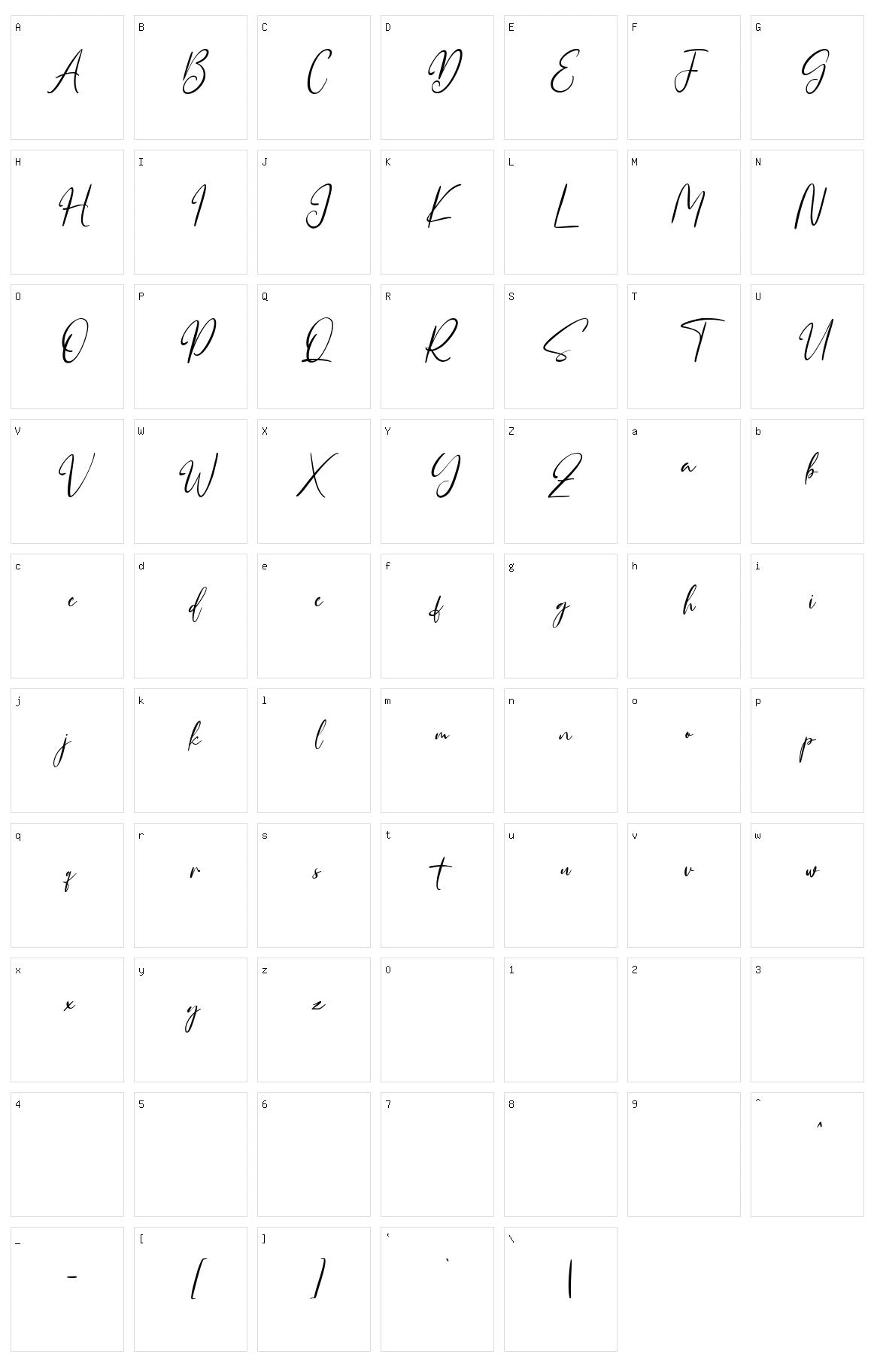 Queensytrix Character Set
