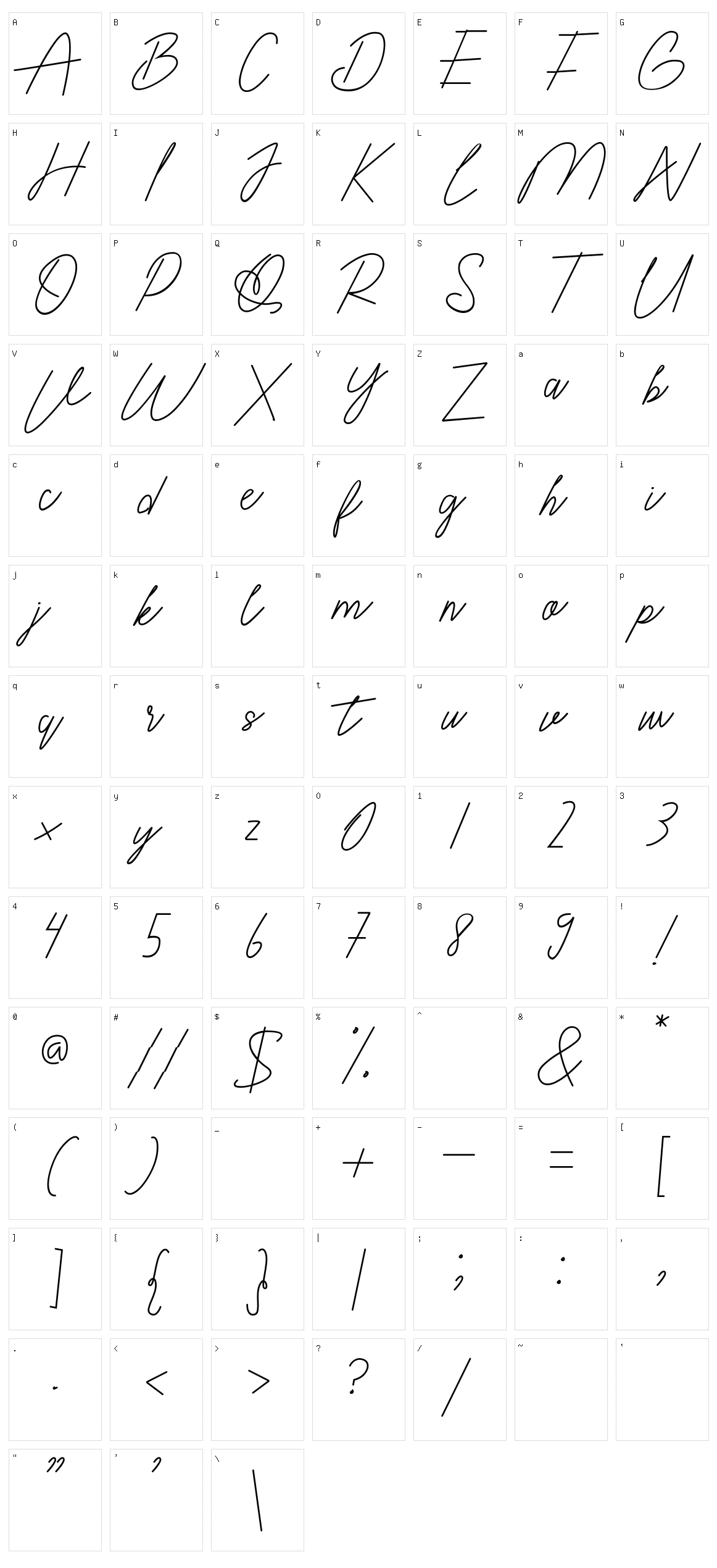 Quetes Signature Character Set
